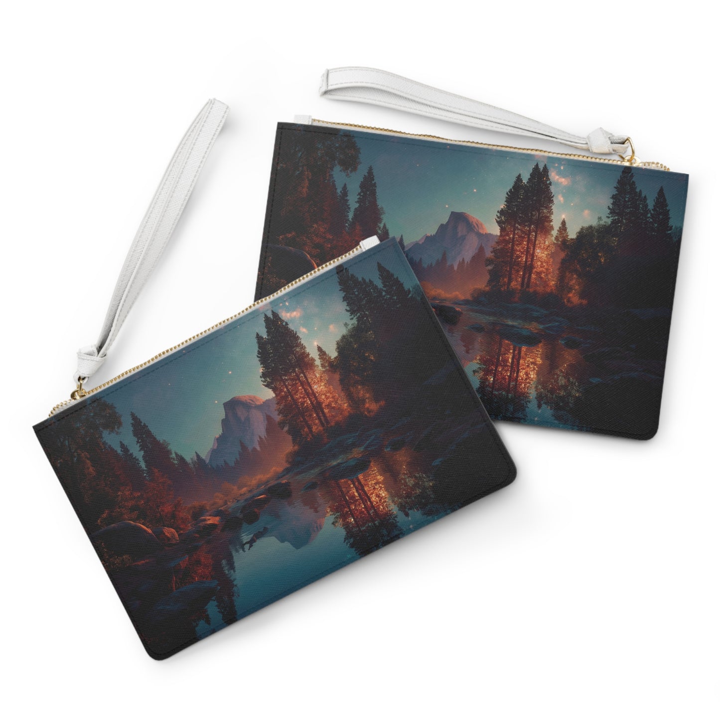 Starlit Half Dome Clutch Bag – Mirror Lake Twilight Dreamscape