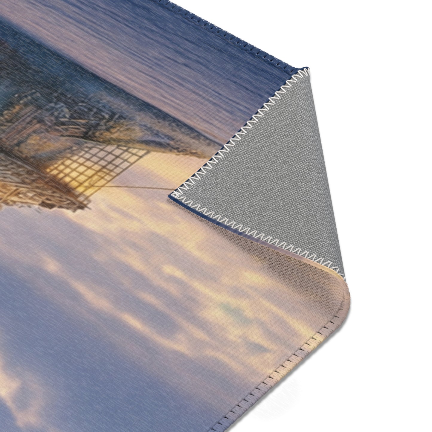 Aerial Lighthouse Area Rug – Twilight Skywatcher Dreamscape