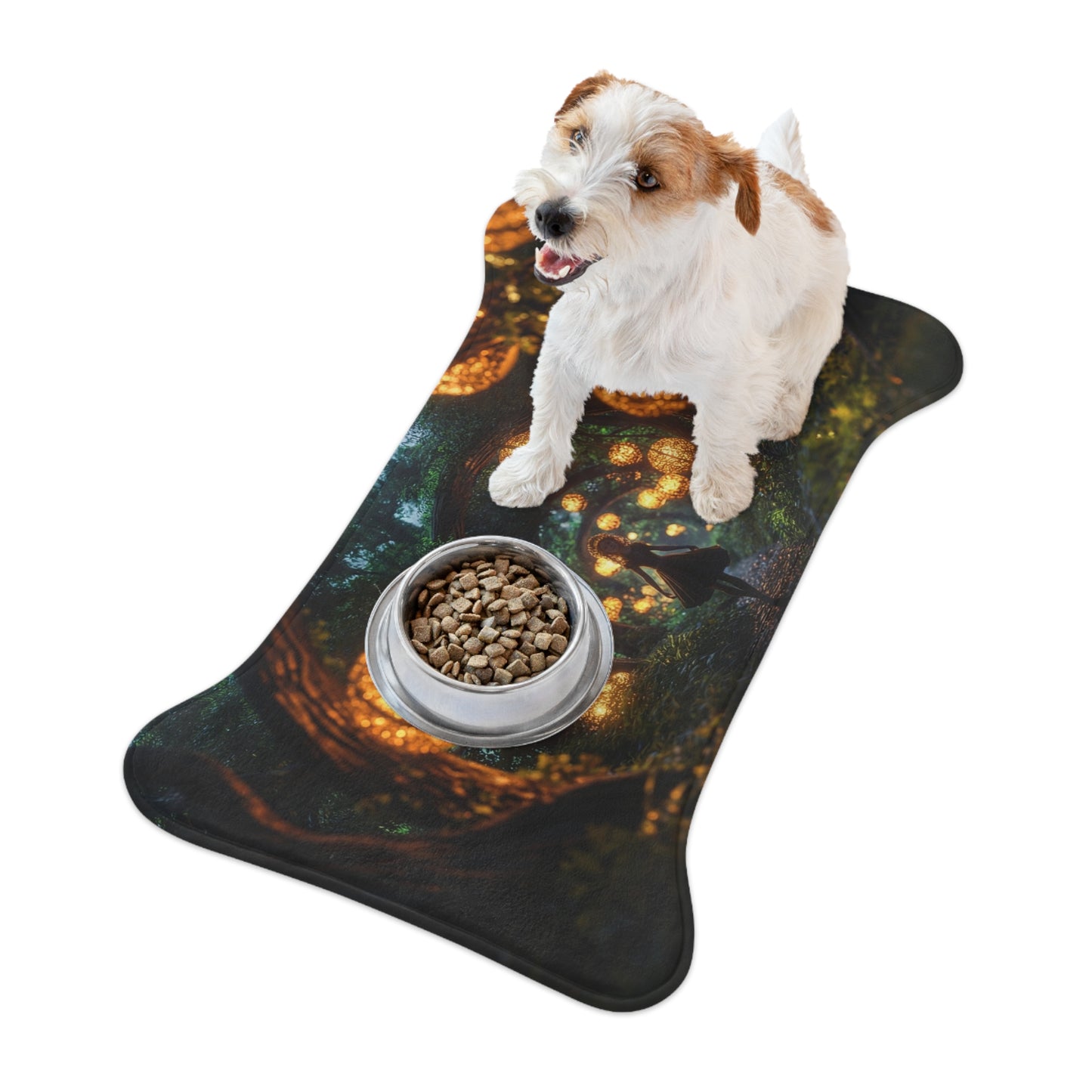 Luminous Forest Path Pet Feeding Mats – Warm Lantern Walkway