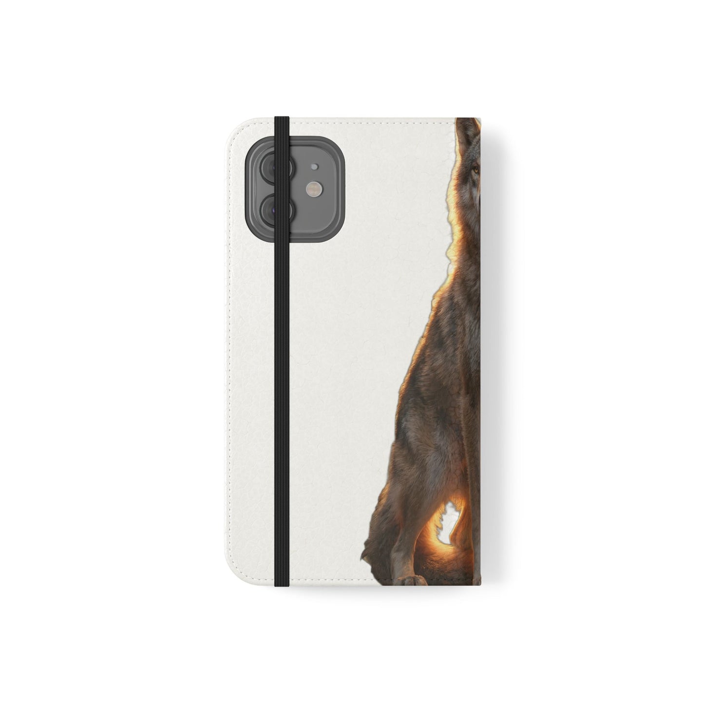 Sunlit Wolf Flip Cases – Golden Hour Sentinel Portrait