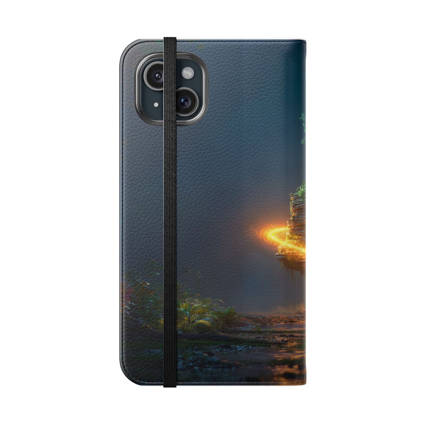 Luminous Floating Island Flip Cases – Amber Twilight Sanctuary