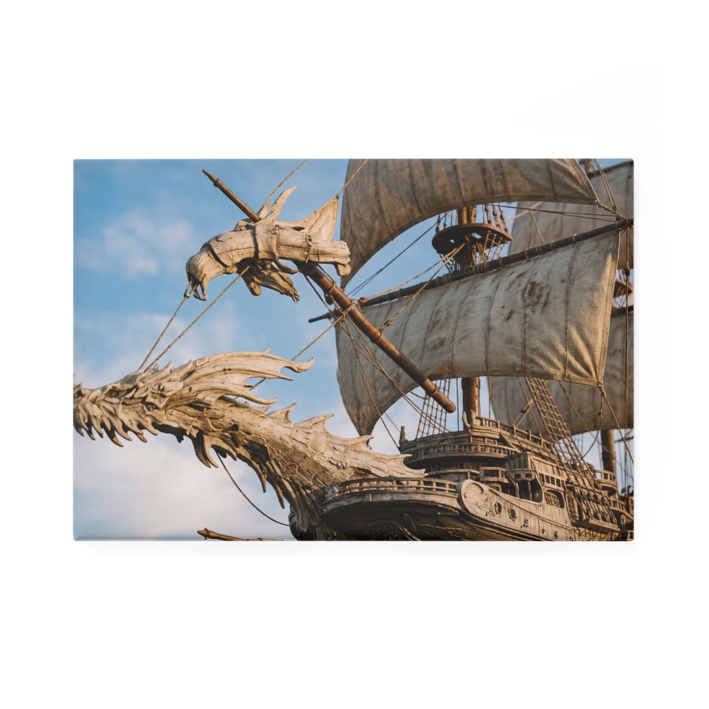Dragonhead Galleon Button Magnet – Ancient Seascape Voyage