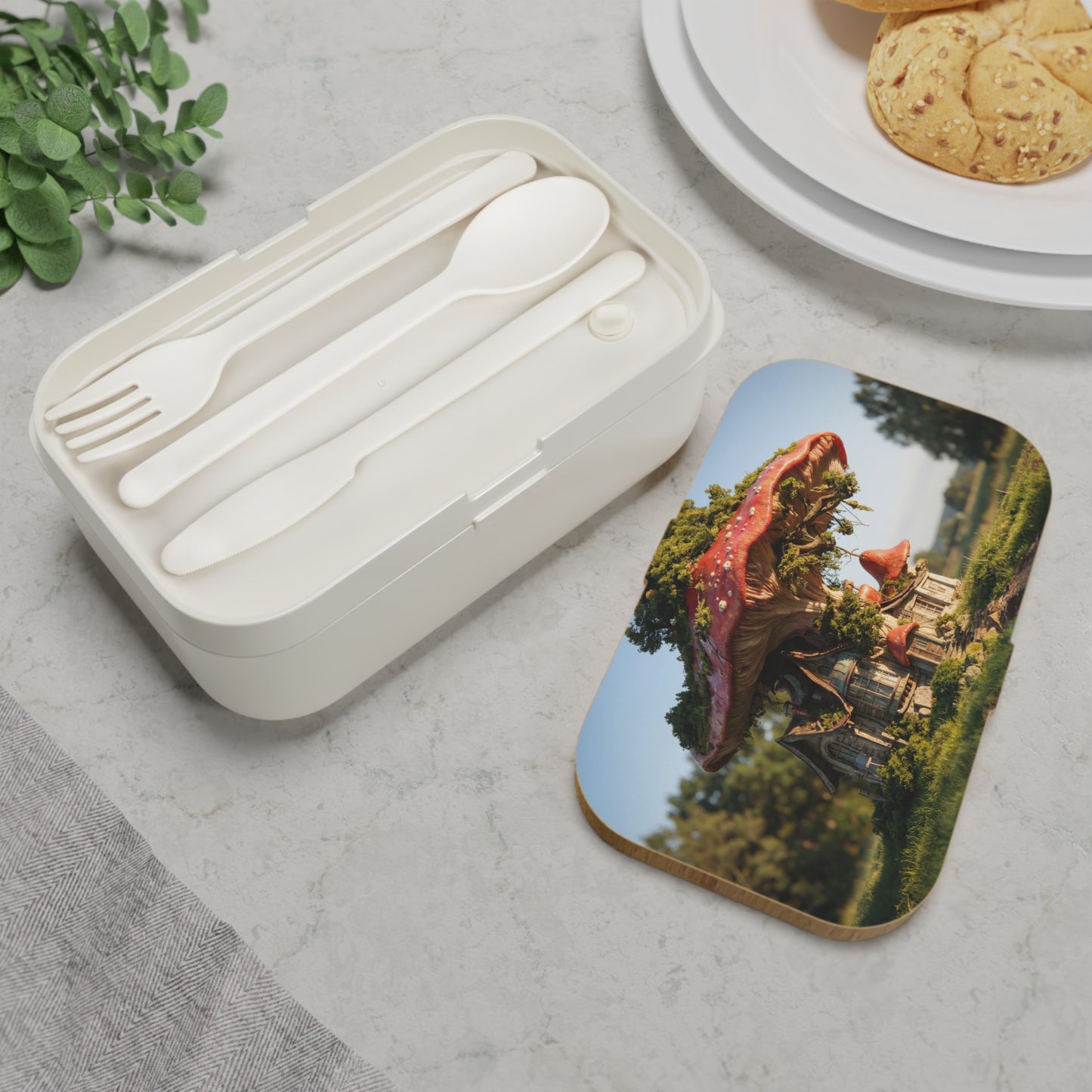 Mushroom Cottage Bento Lunch Box – Whimsical Forest Home for Your Midday Escape