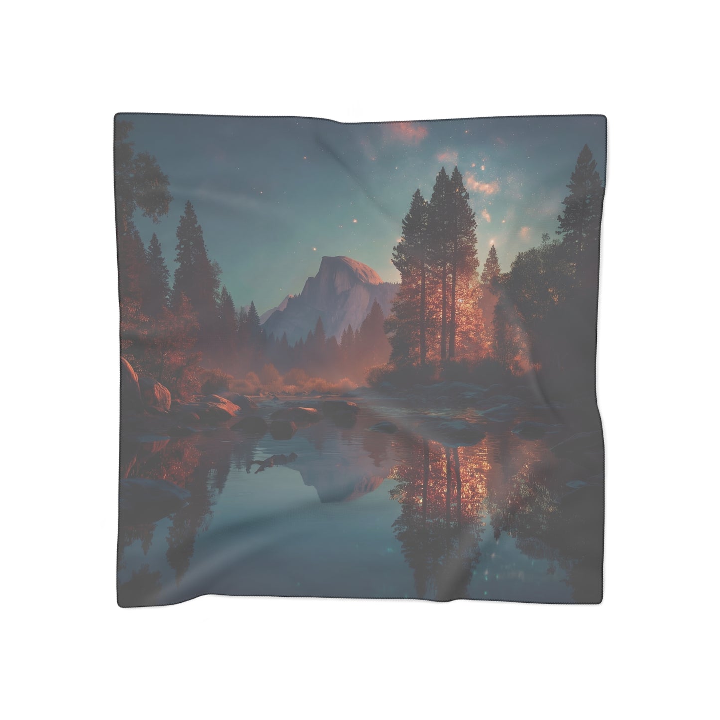 Starlit Valley Poly Scarf – Half Dome’s Whispering Reflection