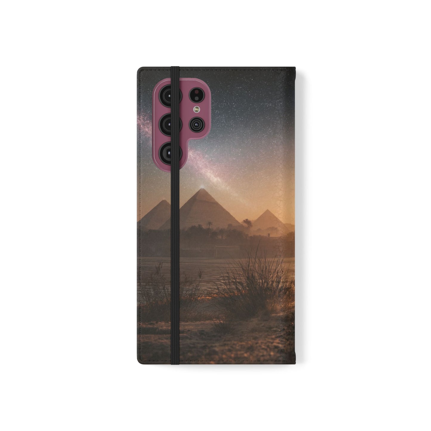Pharaoh Cats Flip Cases – Starry Nile Guardians on the Bank