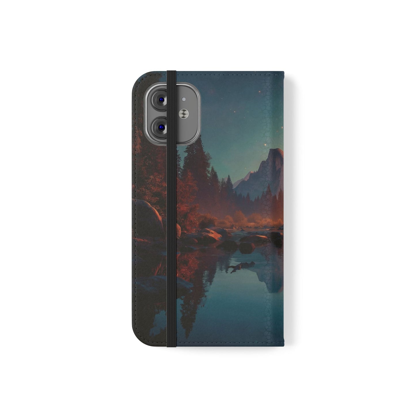 Starlit Valley Flip Cases – Twilight River and Half Dome Reflections