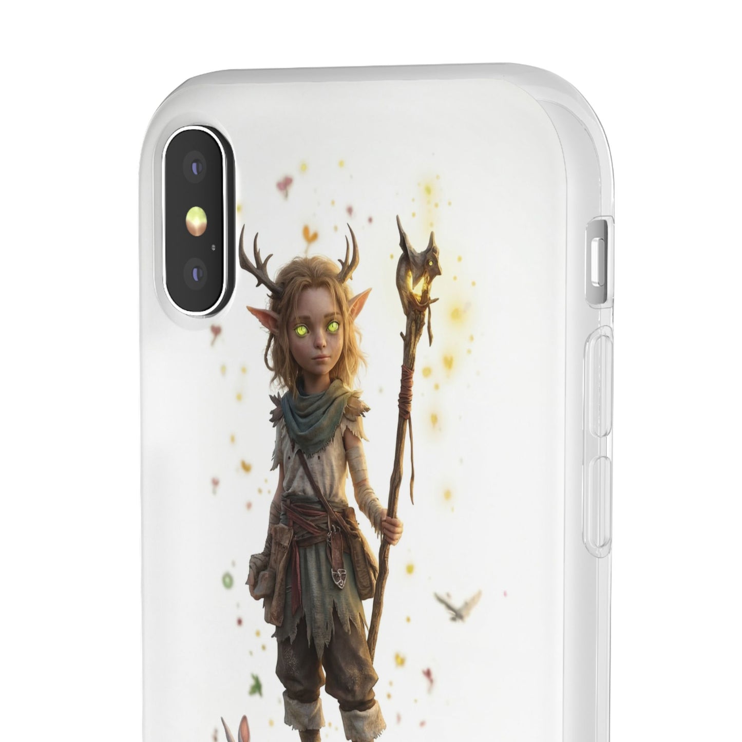 Forest Sentinel Flexi Cases – Glowing Antlered Child with Pet Companions