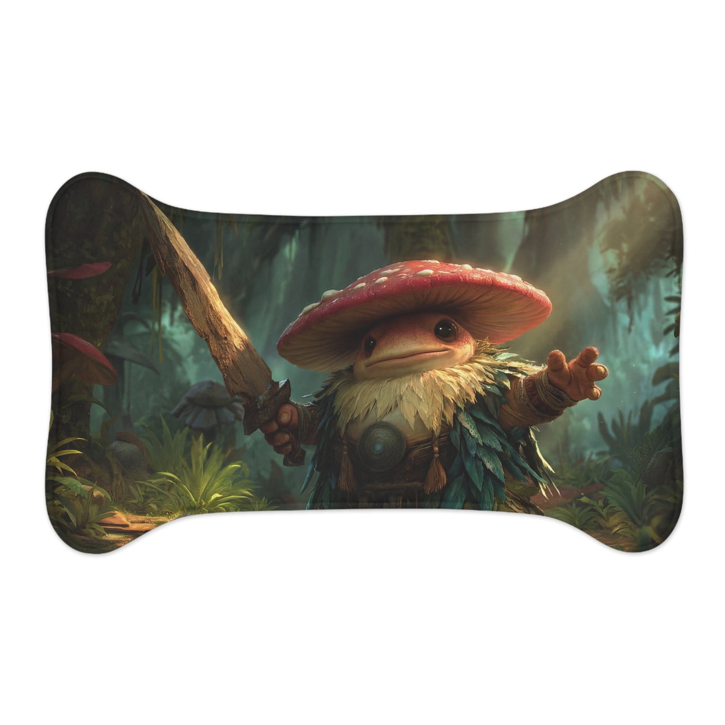 Toad Knight Pet Feeding Mats – Mushroom-Capped Guardian Sentinel