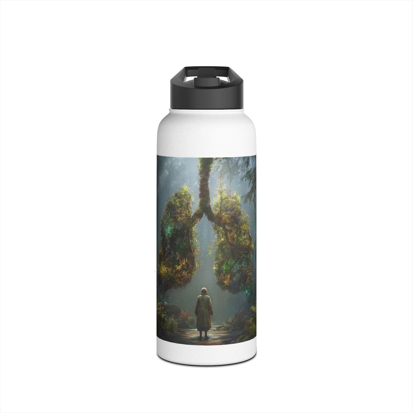 Lungs of the Earth Stainless Steel Water Bottle, Standard Lid – Sacred Forest Breath