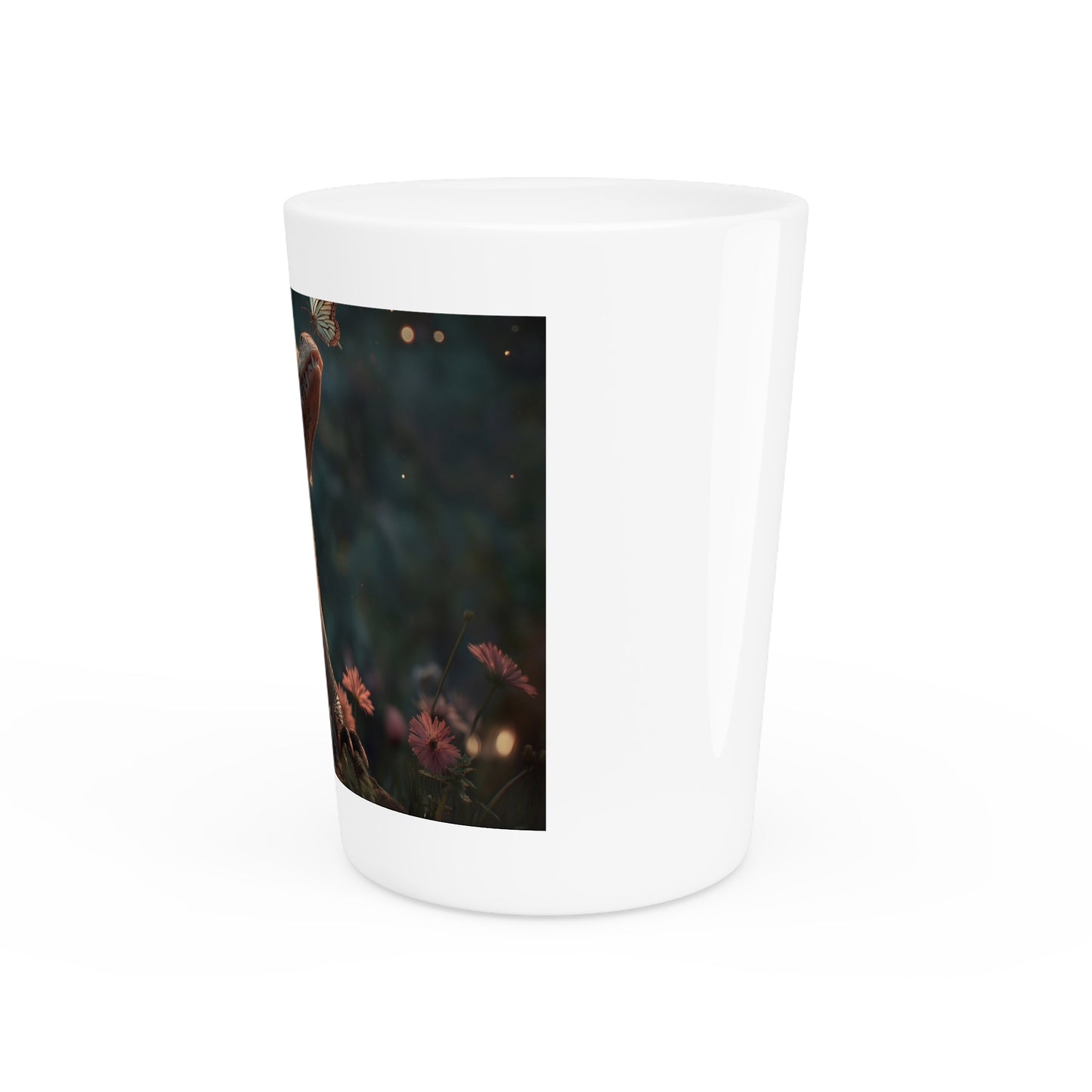 Mossy Alligator Sentinel Shot Glass – Gentle Guardian with Butterfly
