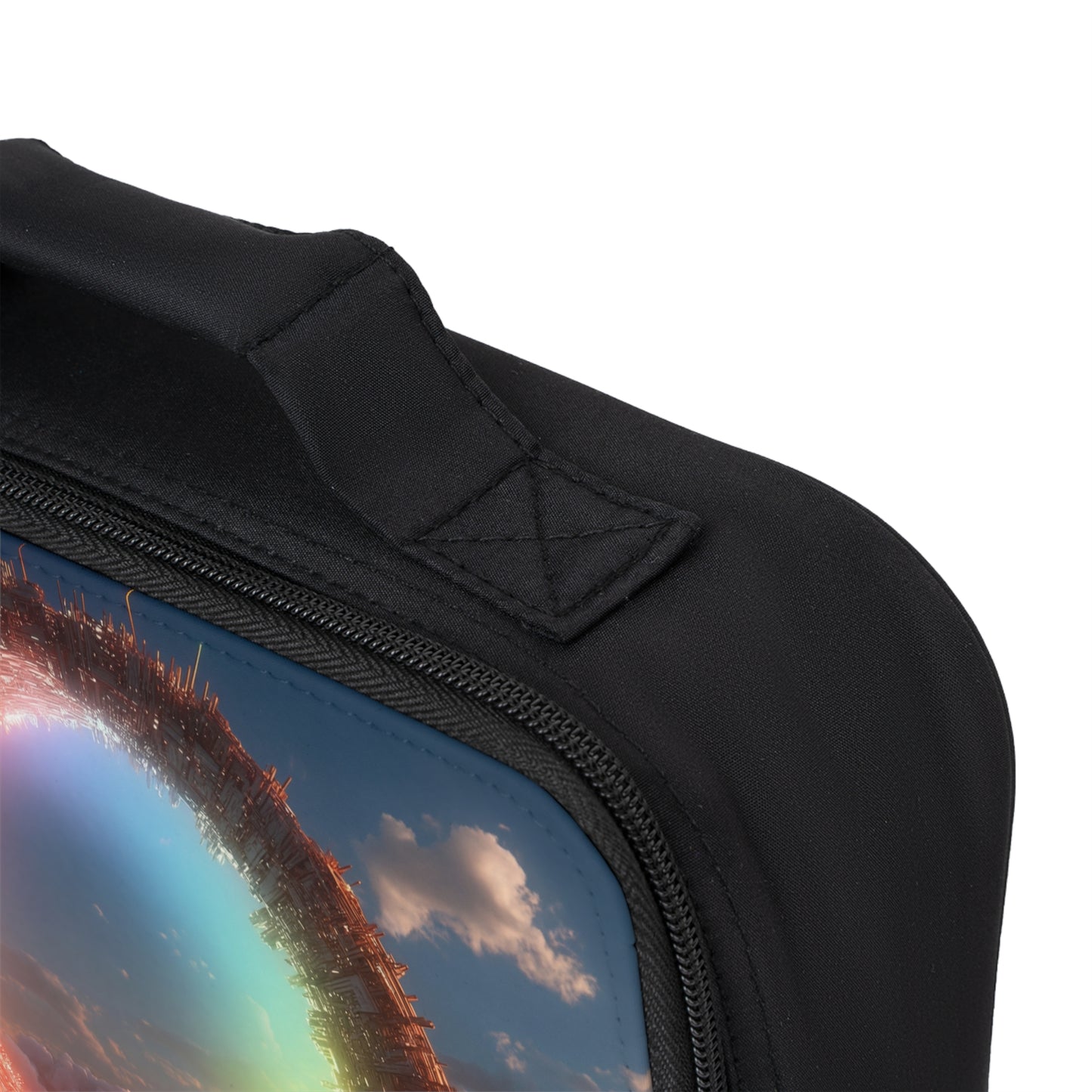 Celestial Vortex Lunch Bag – Indigo Cloud Dreamscape