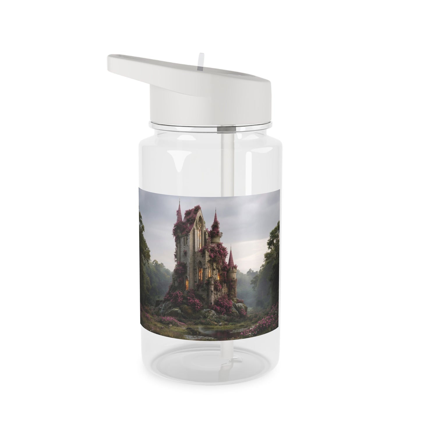 Blooming Stone Castle Tritan Water Bottle – Rose Garden Gothic Retreat