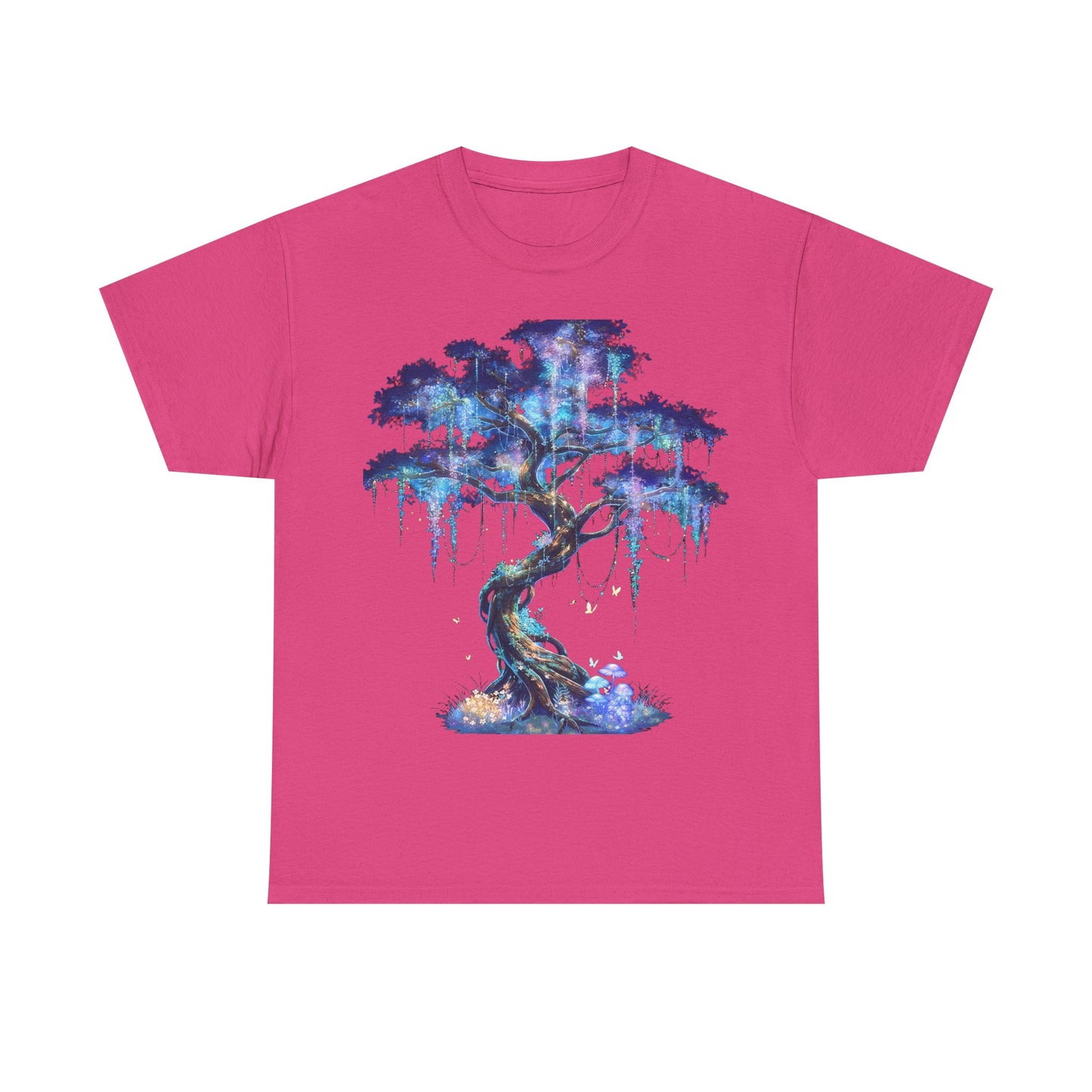 Mystic Glow Tree Unisex Heavy Cotton Tee – Bioluminescent Forest Guardian