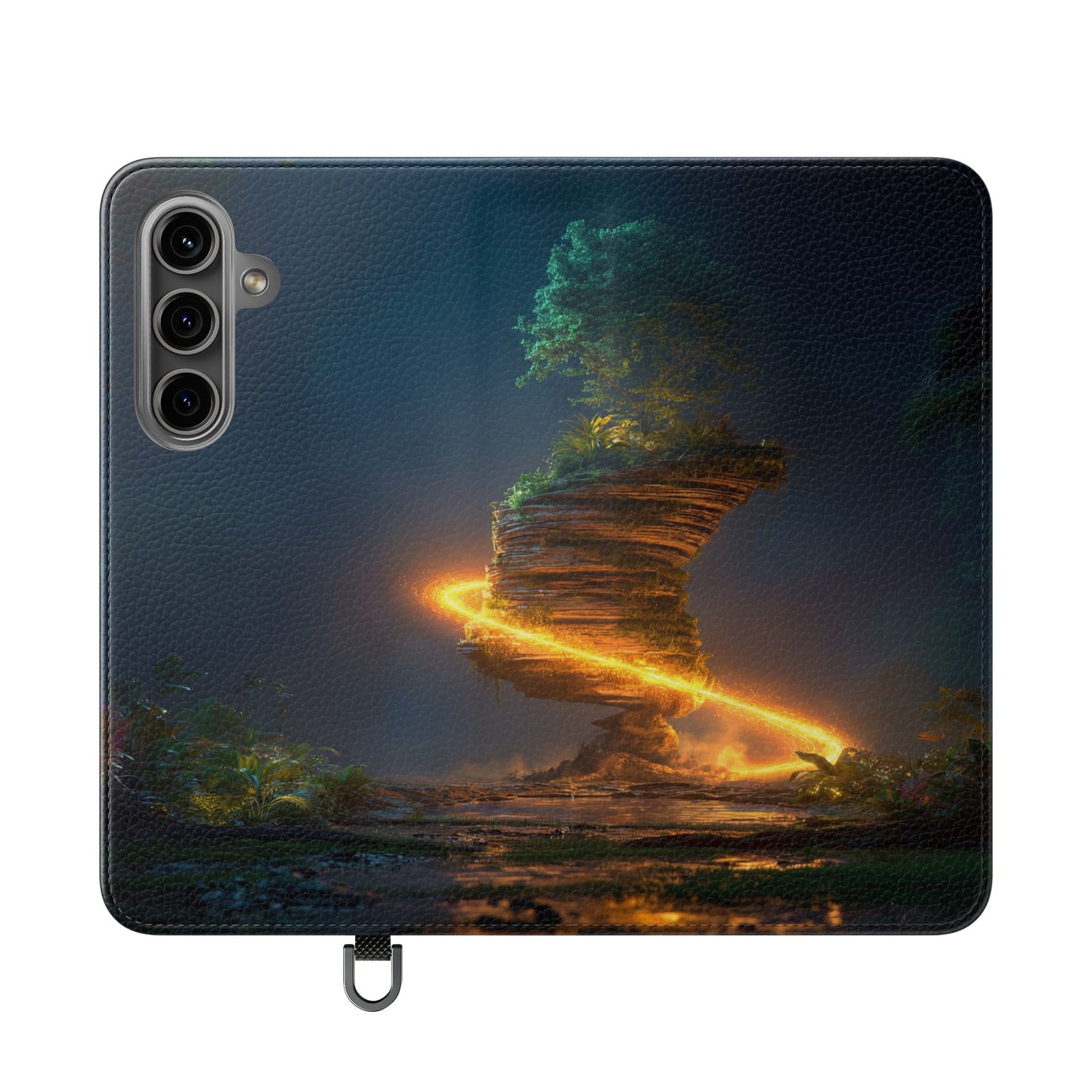 Luminous Floating Island Flip Cases – Amber Twilight Sanctuary