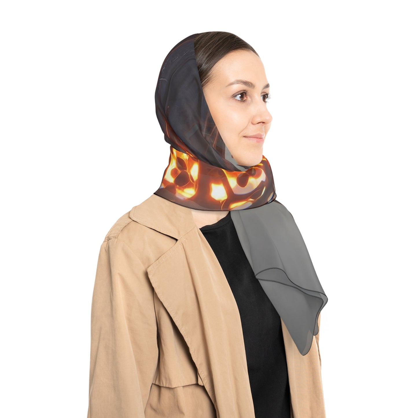Luminous Spiral Woman Poly Scarf – Inner Fire, Outer Grace