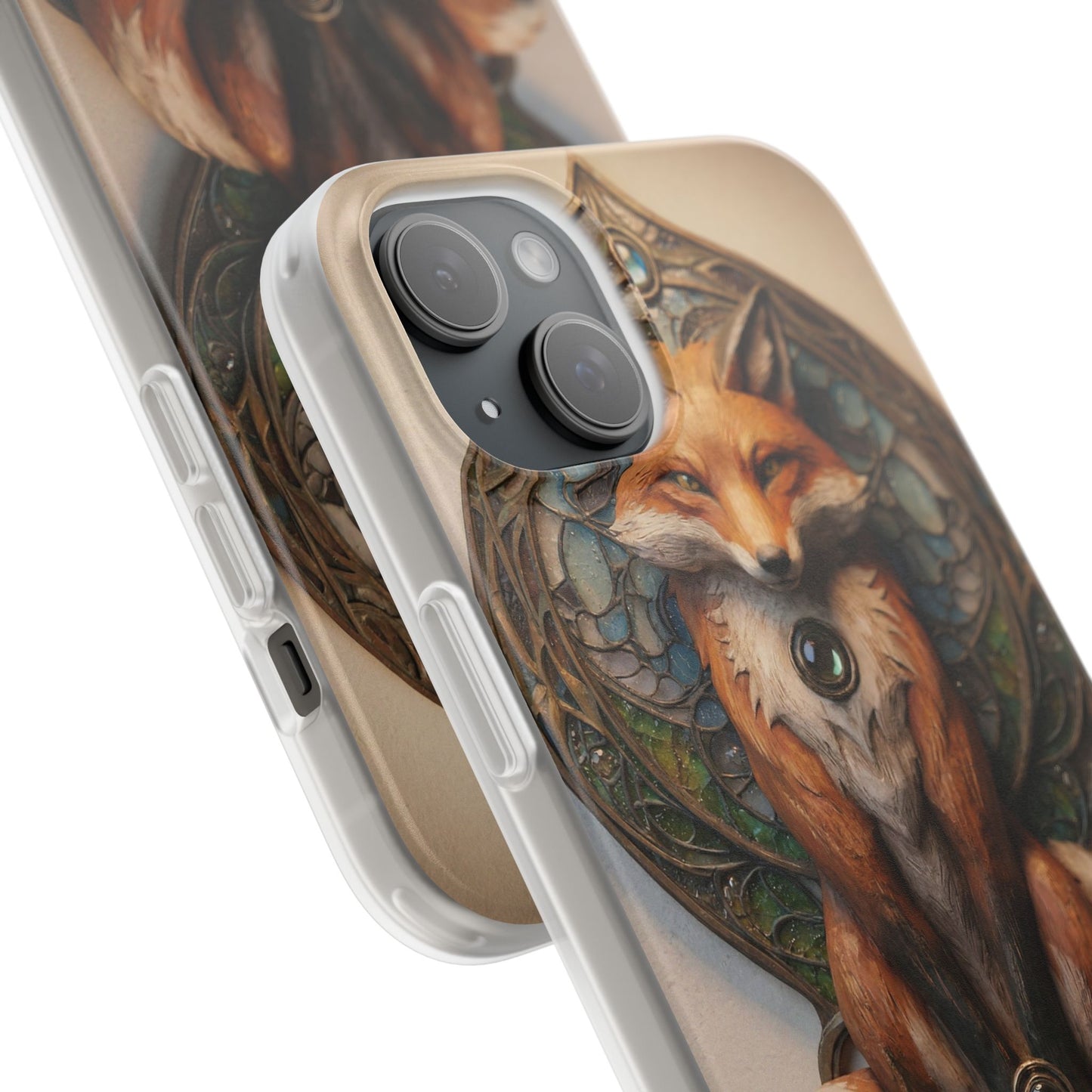 Fox Sentinel Flexi Cases – Amber Glow Through Stained Glass