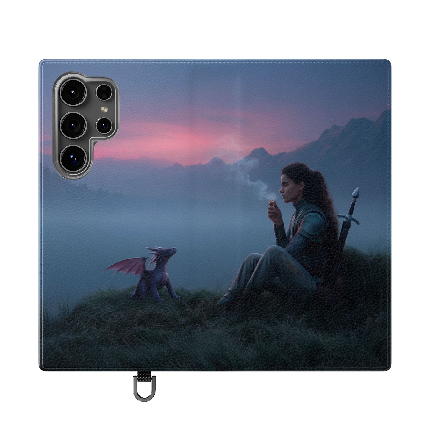 Silent Guardian Flip Cases – Misty Dawn Warrior and Dragon Companion