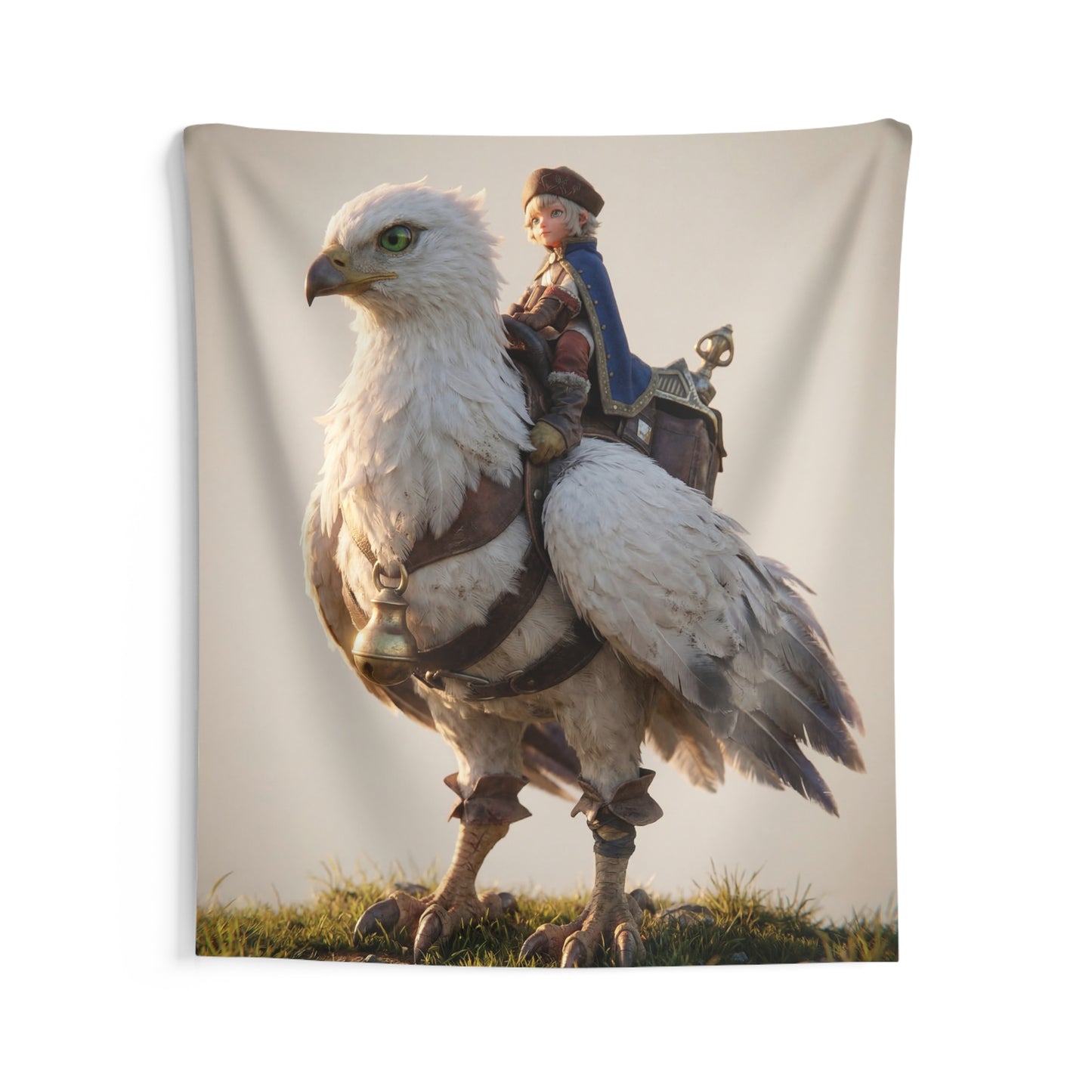 White Eagle Rider Indoor Wall Tapestries – Sunset Skybound Companion
