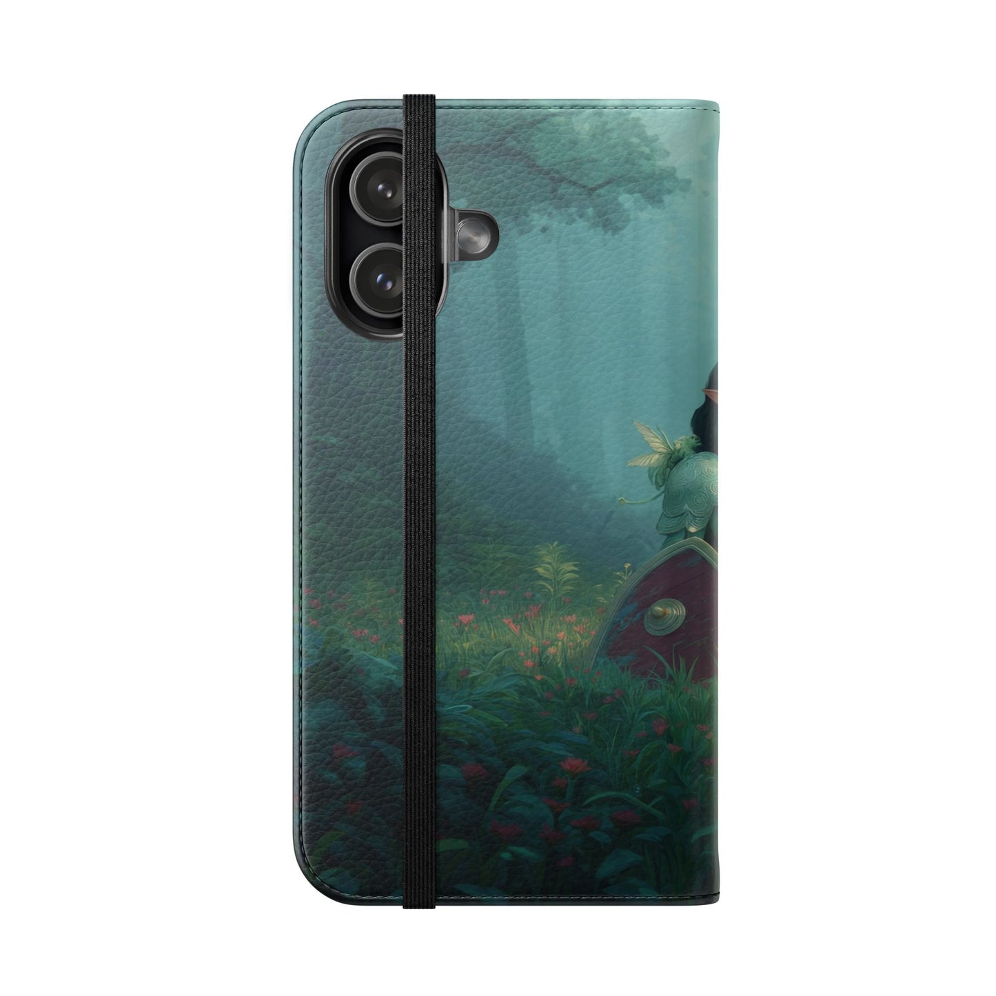 Woodland Sentinel Flip Cases – Green Knight in Misty Grove
