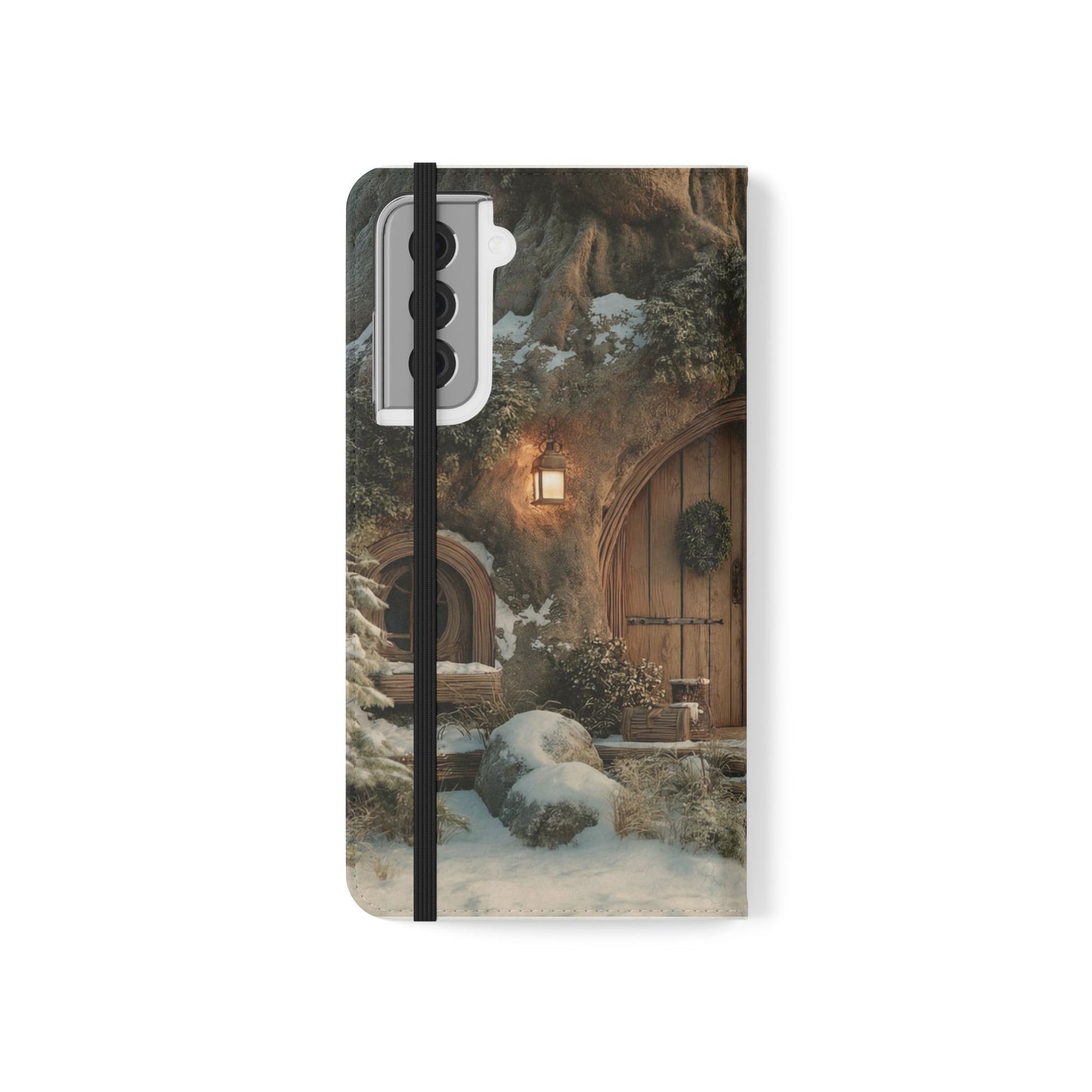 Hobbit Hole Flip Cases – Cozy Winter Doorway Scene