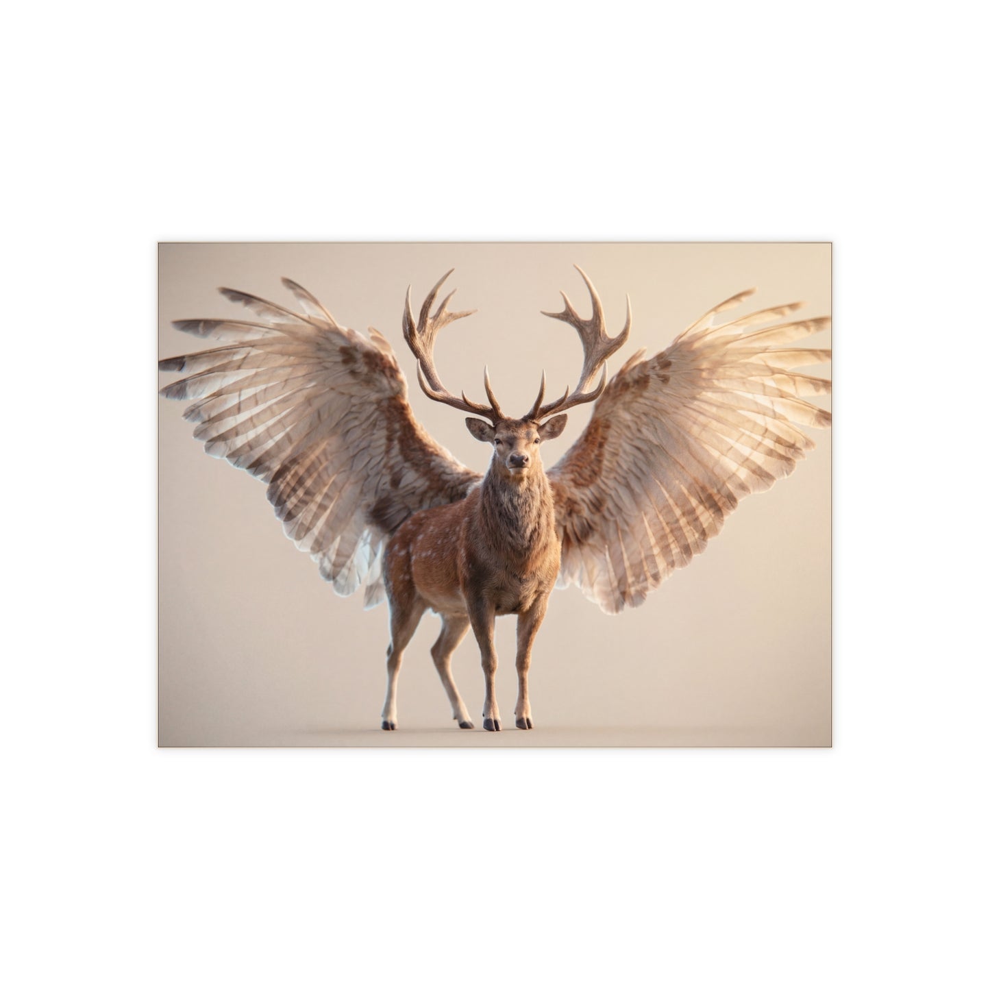 Winged Stag Ceramic Photo Tile – Guardian of the Golden Hour
