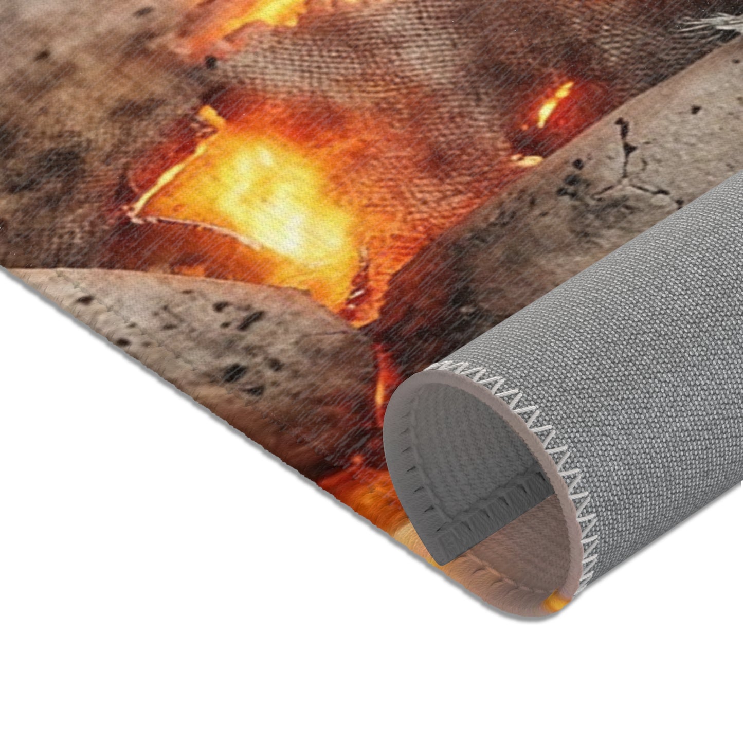 Fiery Awakening Area Rug – Crumpled Paper Soul in Blaze