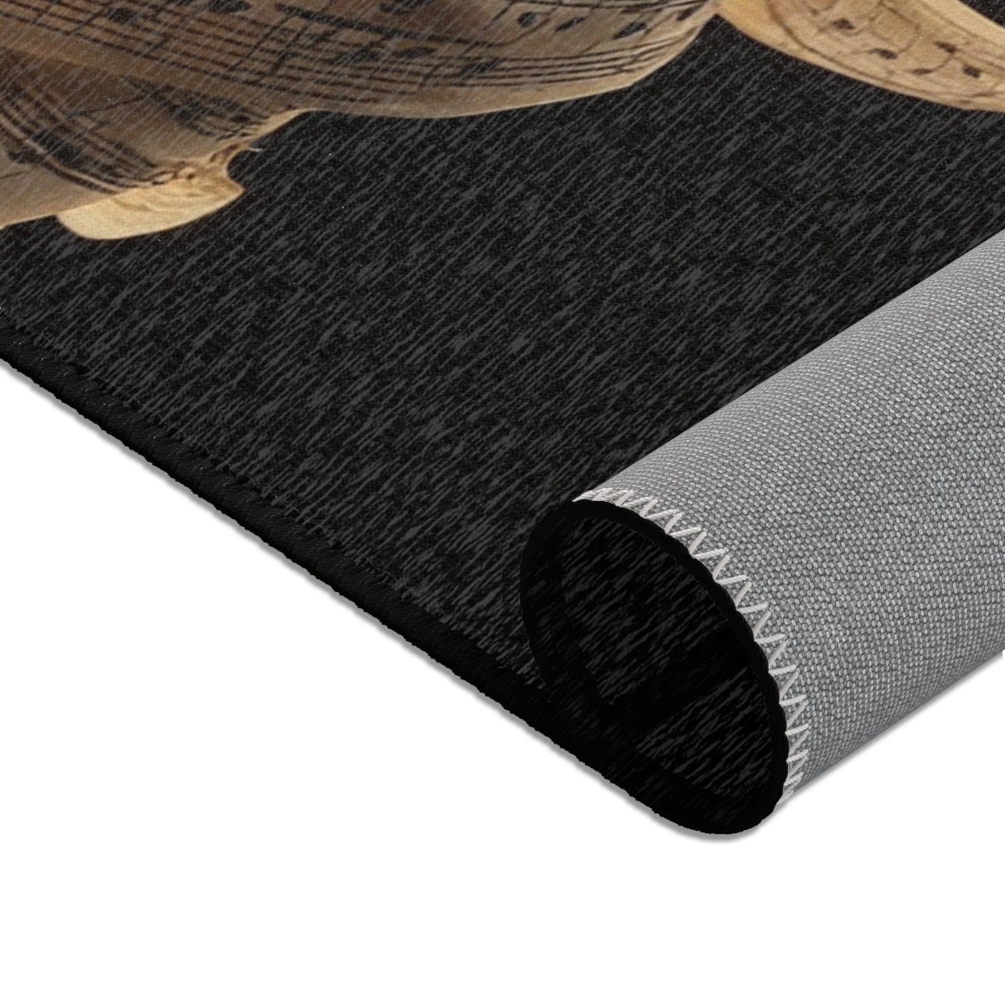Melodic Muse Area Rug – Whirling Symphony in Golden Notes