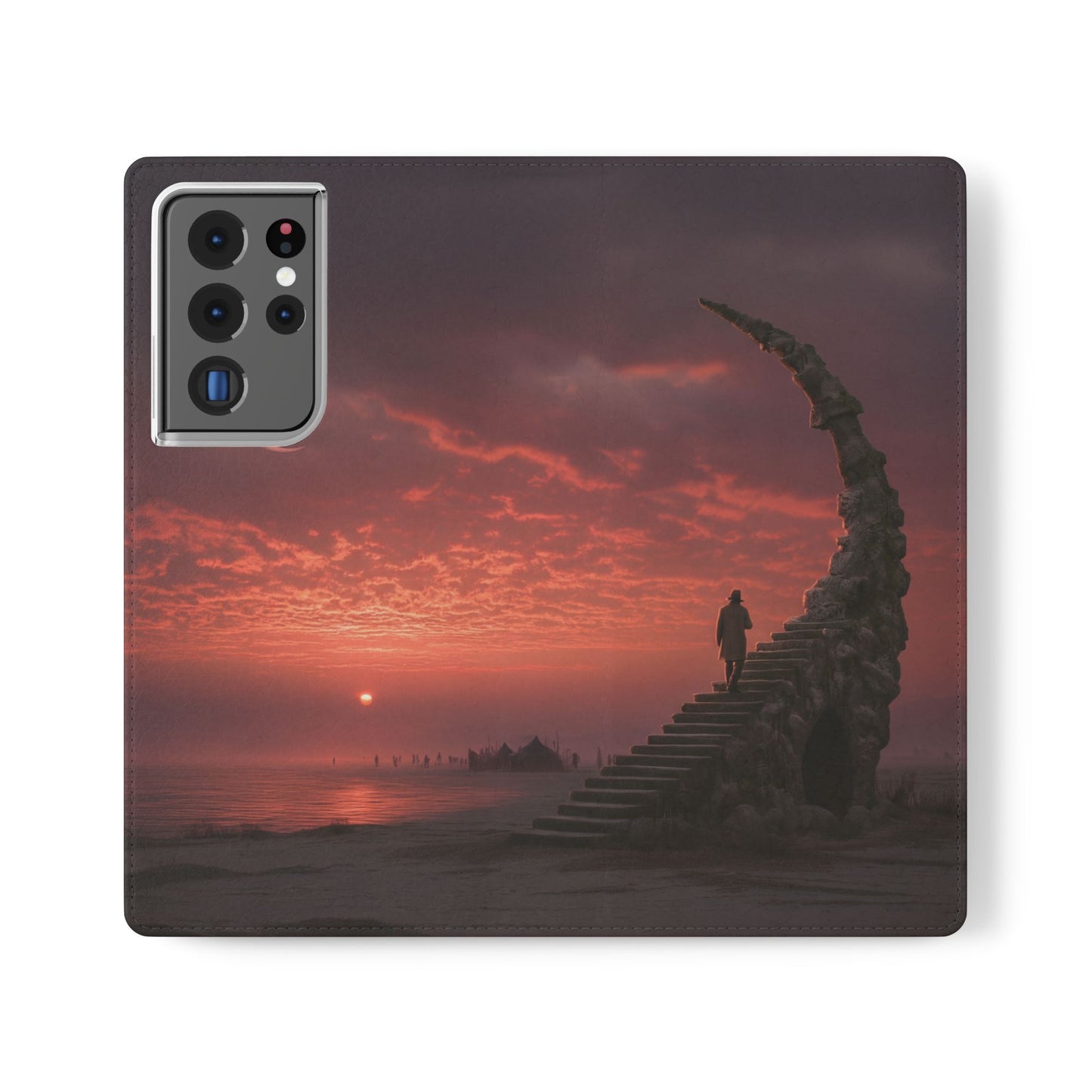 Twilight Sentinel Flip Cases – Moonlit Stairway to the Horizon
