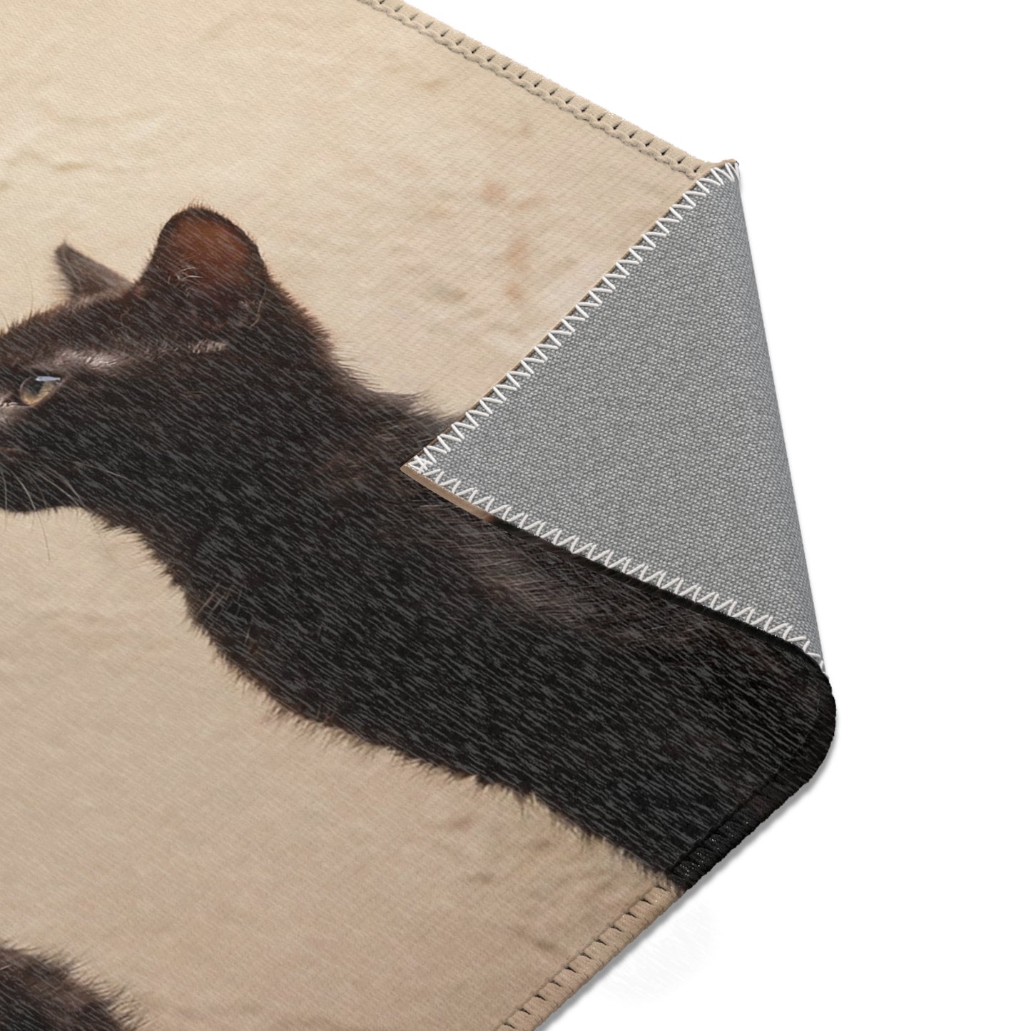 Two Black Kittens Heart Rug – Soft Velvet Love Token