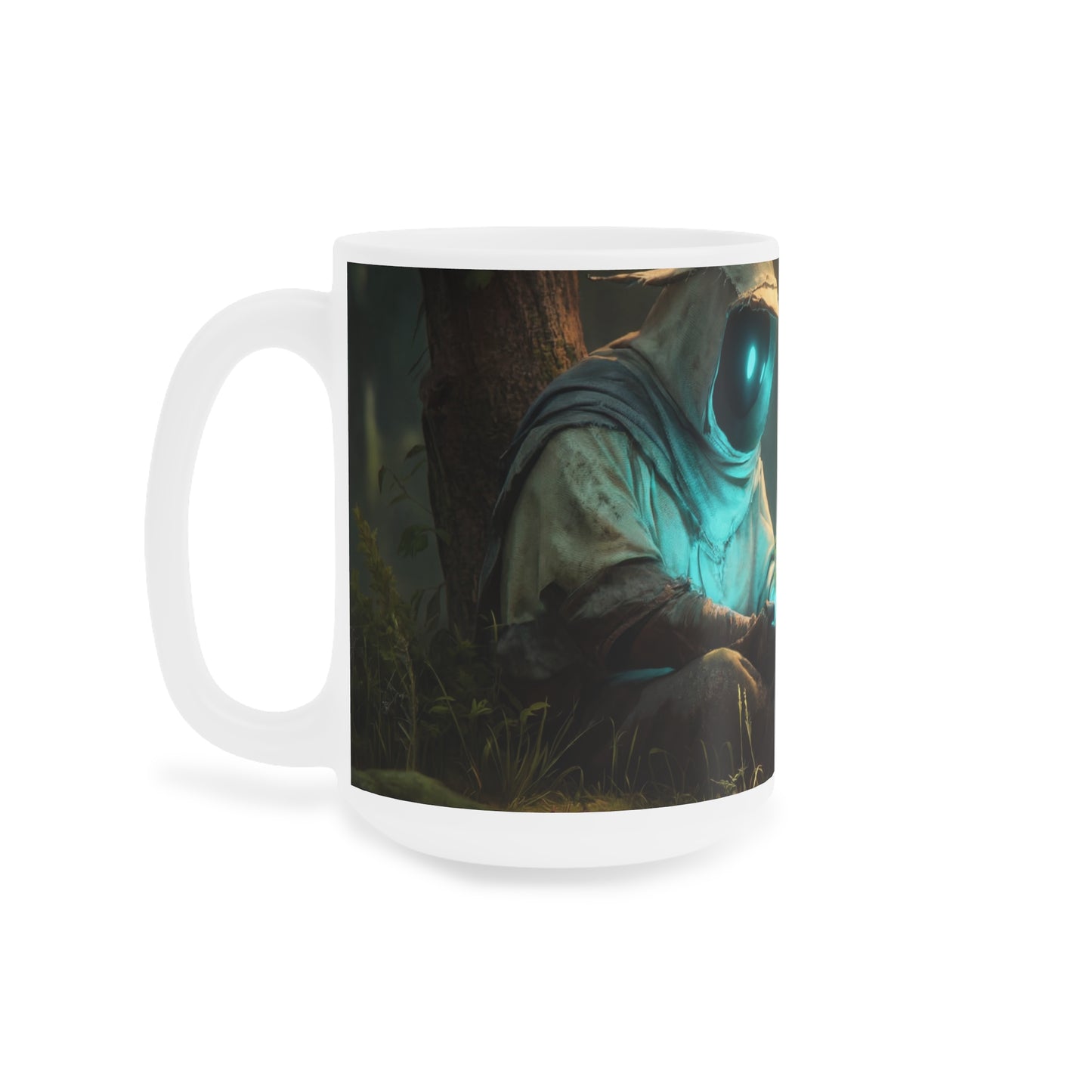 Forest Sentinel Ceramic Mugs (11oz\15oz\20oz) – Glimmering Guardian in Sunlit Grove