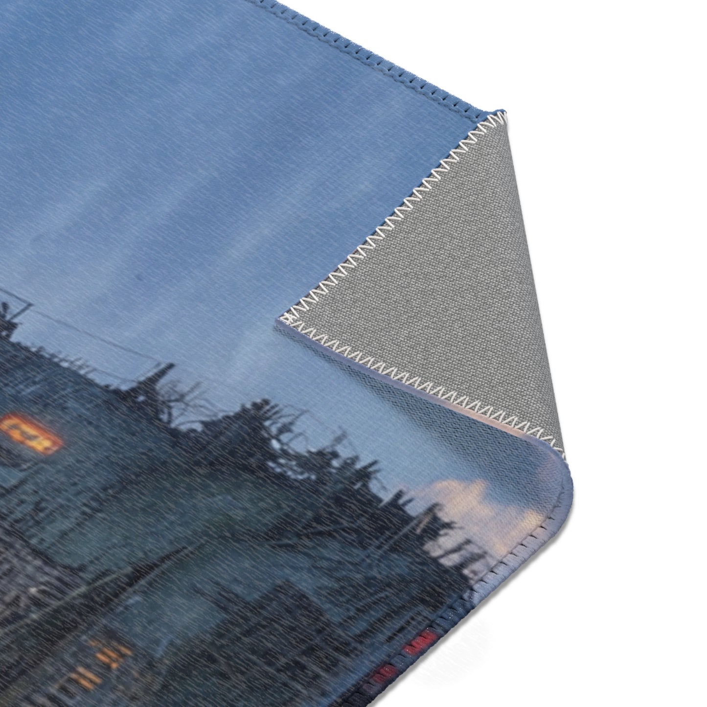 Aerial Lighthouse Area Rug – Twilight Skywatcher Dreamscape