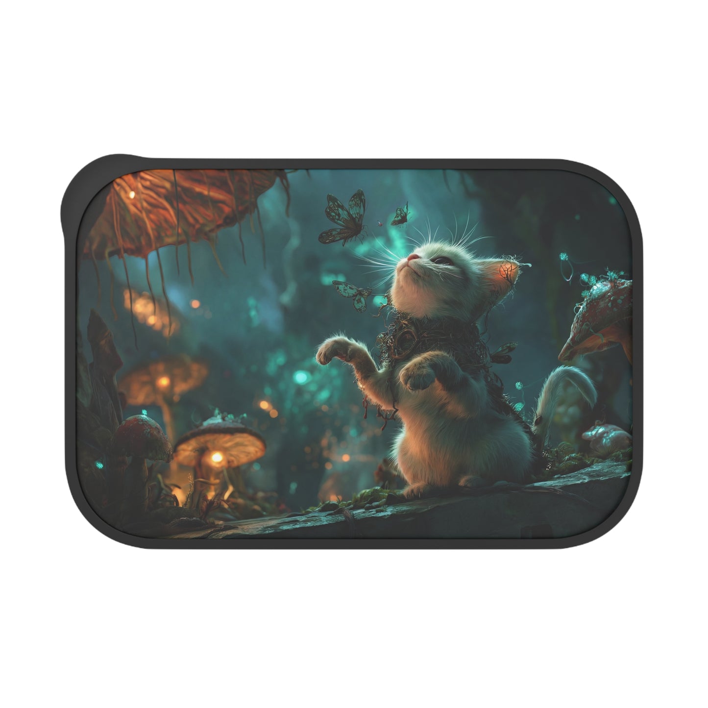 Whispering Forest Kitten PLA Bento Box with Band and Utensils – Gentle Wings and Glimmering Light