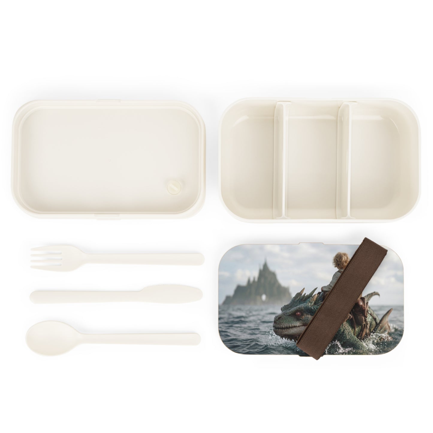 Sea Dragon Rider Bento Lunch Box – Whimsical Voyage to the Isle of Mist