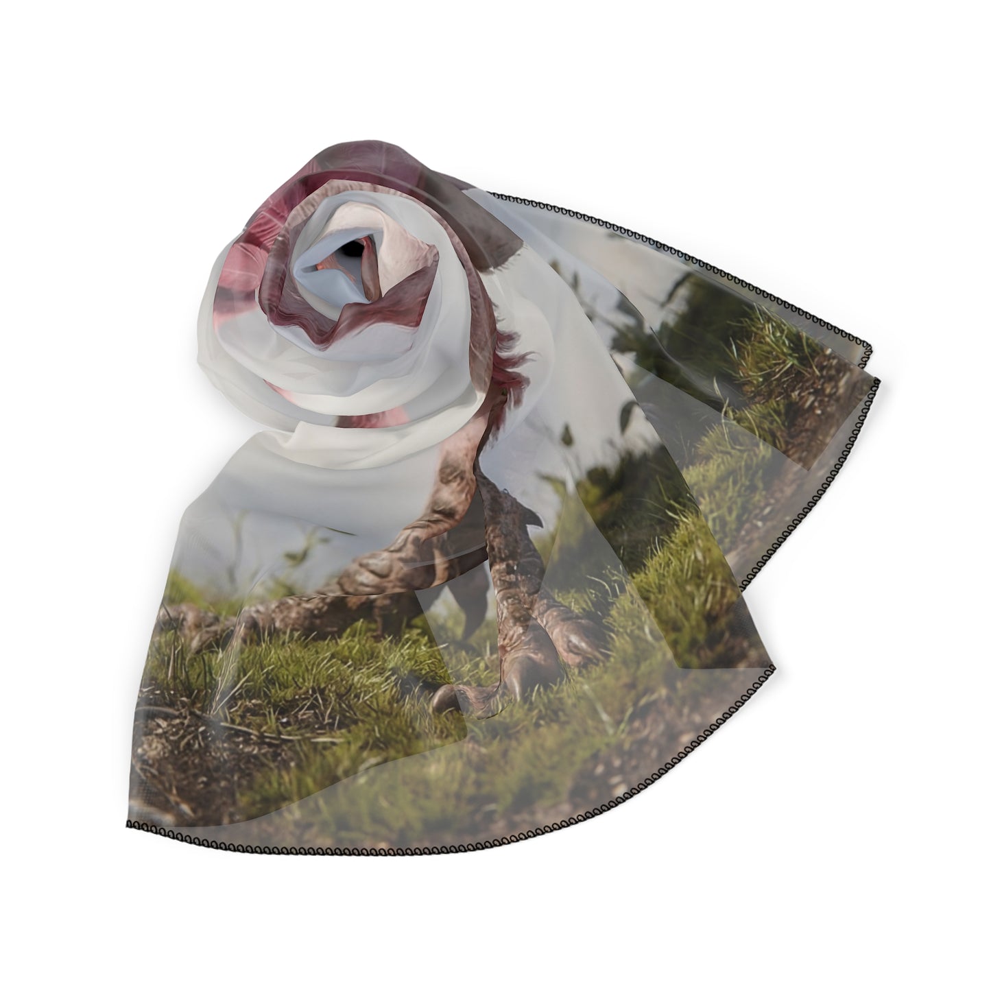 Pink Dawn Guardian Scarf – Soft Feathered Creature Dreamscape