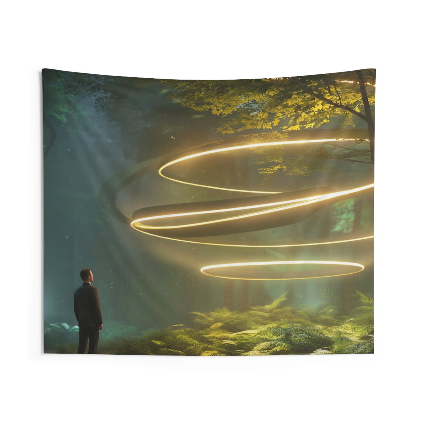 Celestial Vortex Indoor Wall Tapestries – Indigo Cloud Dreamscape