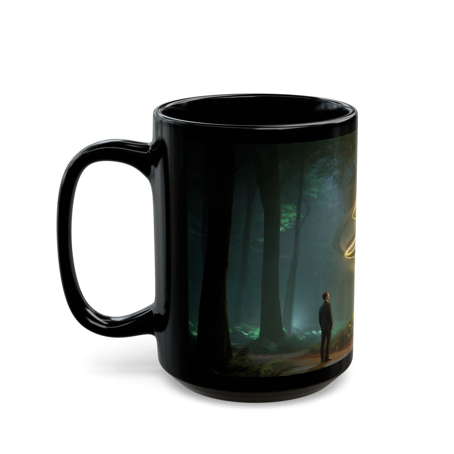 Celestial Spiral Forest Mug – Warm Glow Amidst Ancient Trees