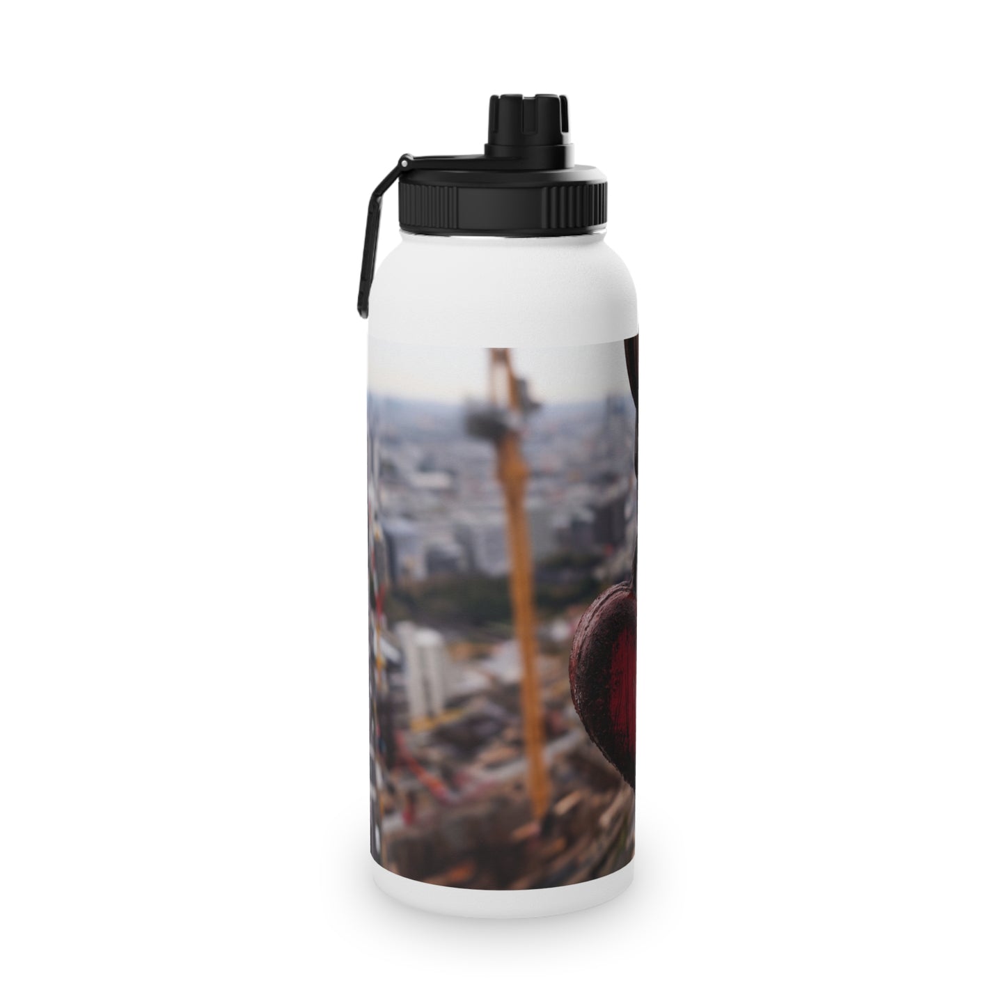 Rusty Heart Weight Bottle – Suspended Over Concrete Skies