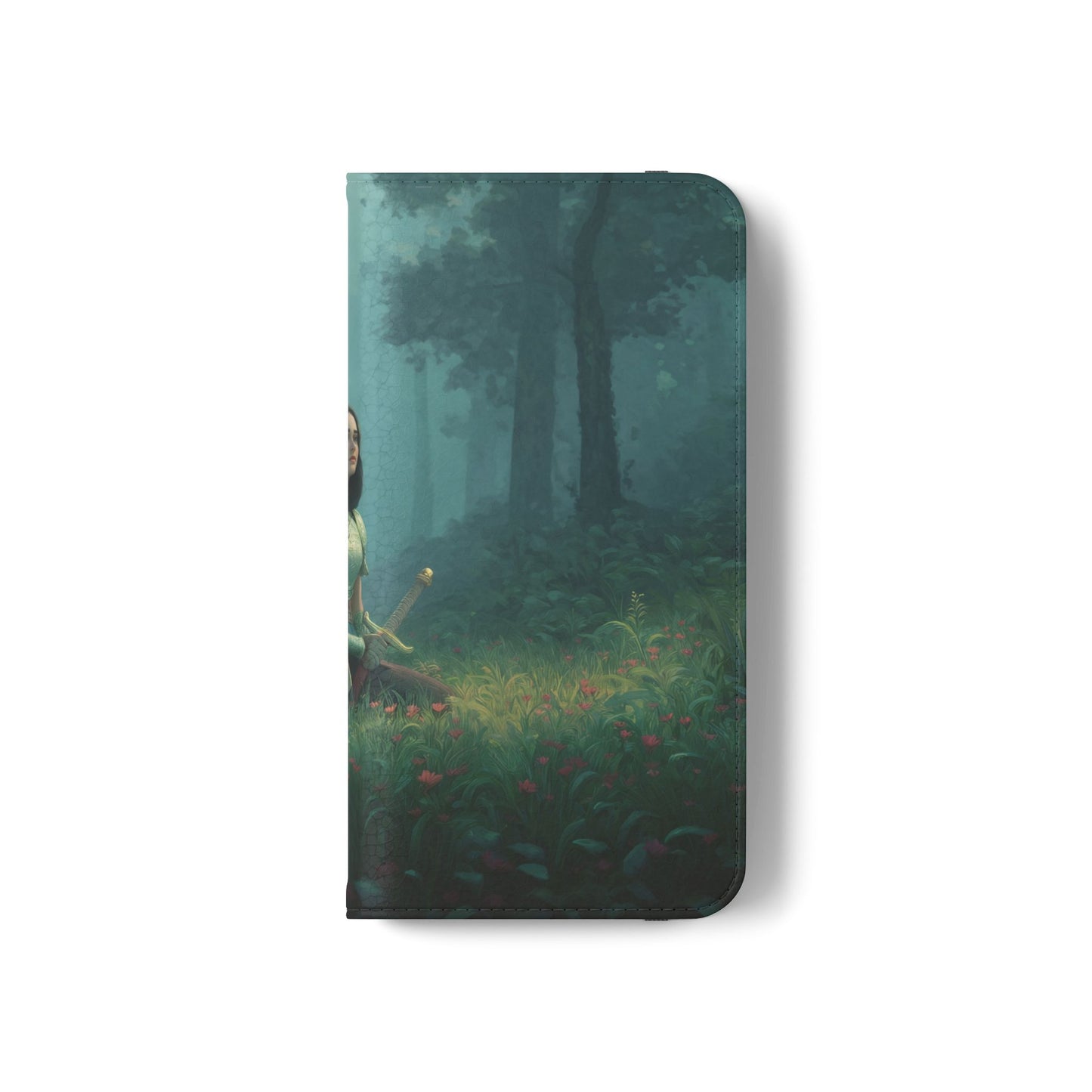 Woodland Sentinel Flip Cases – Green Knight in Misty Grove