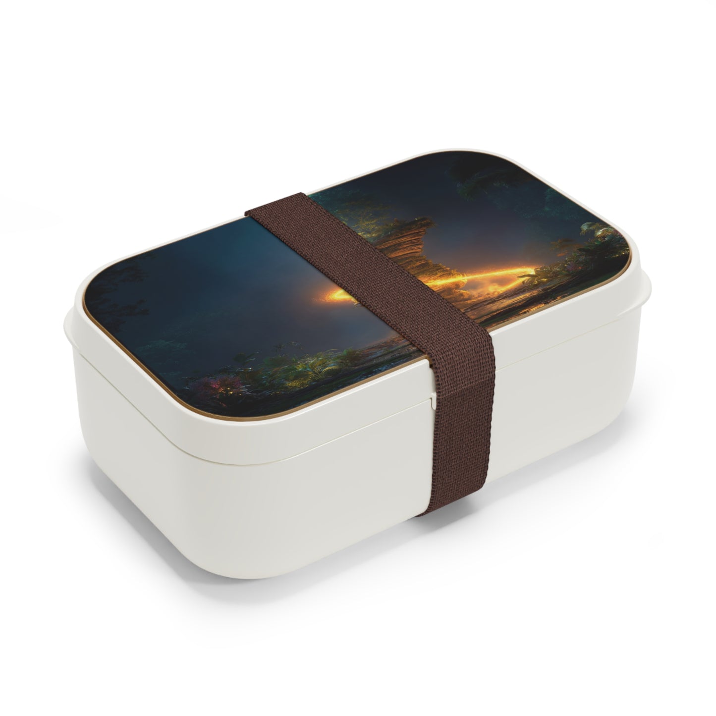 Luminous Floating Island Bento Lunch Box – Celestial Glow Through Tropical Night