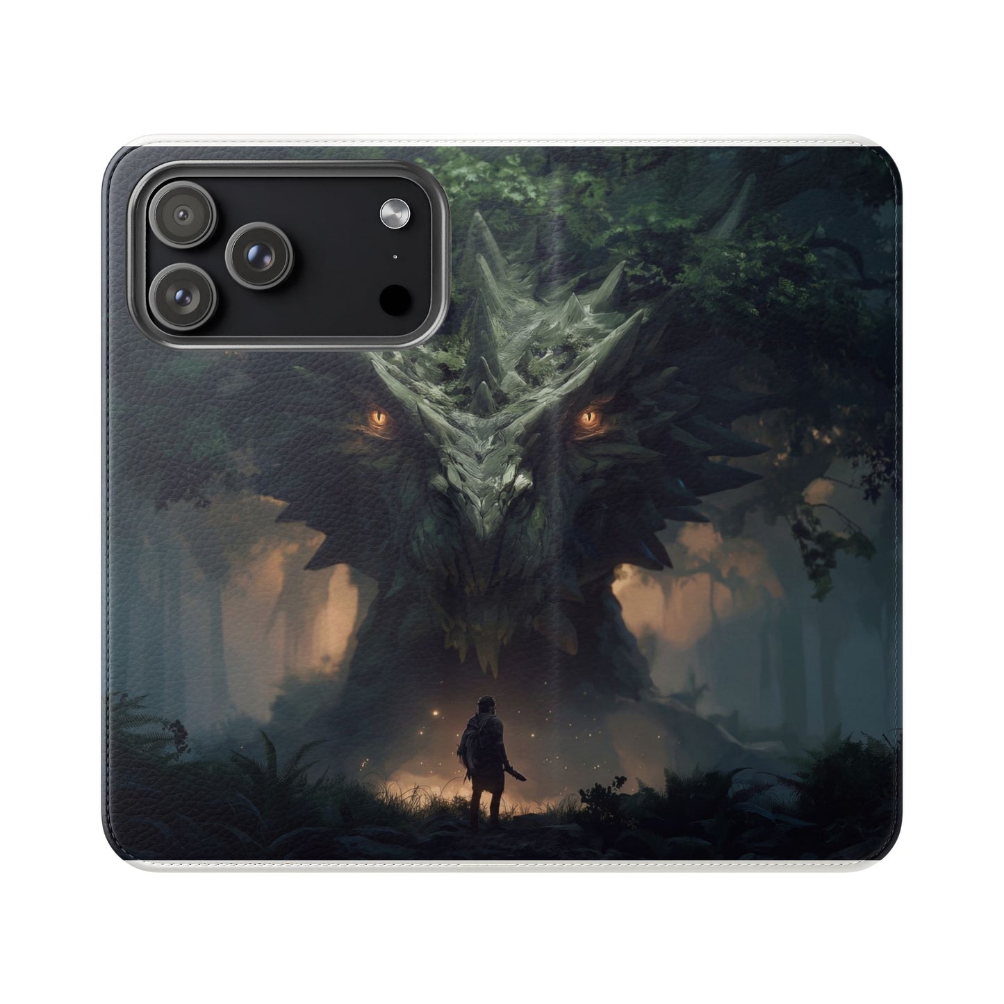Guardian Beast Flip Cases – Moss-Clad Titan Facing the Wanderer