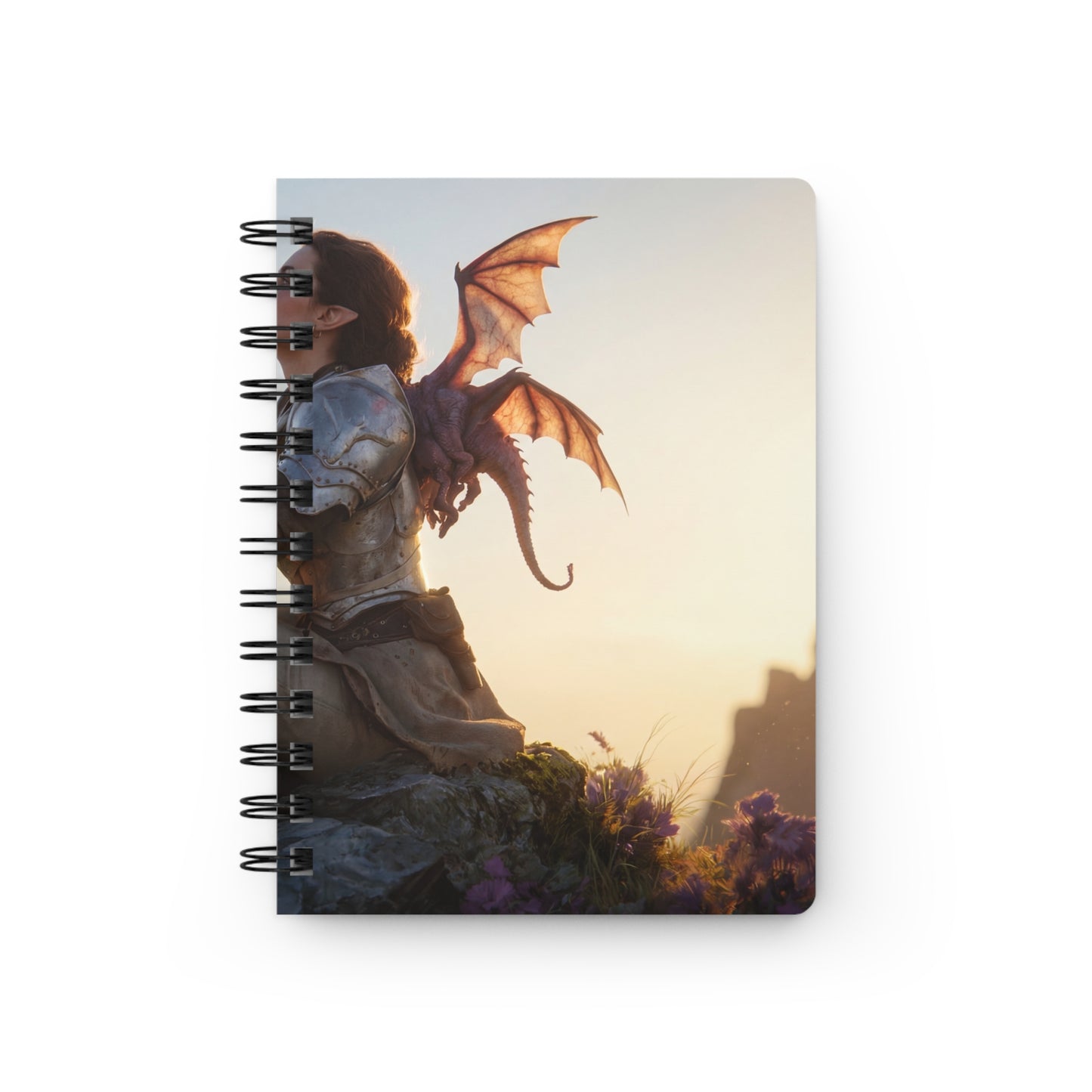 Dragon Rider Sentinel Spiral Bound Journal – Sunset Peak Guardian