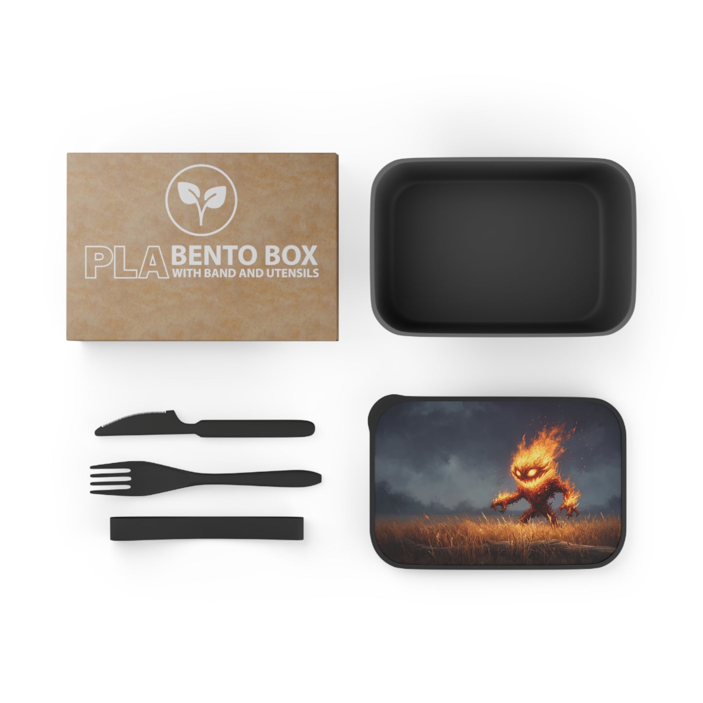 Fiery Guardian PLA Bento Box with Band and Utensils – Embers of the Twilight Field