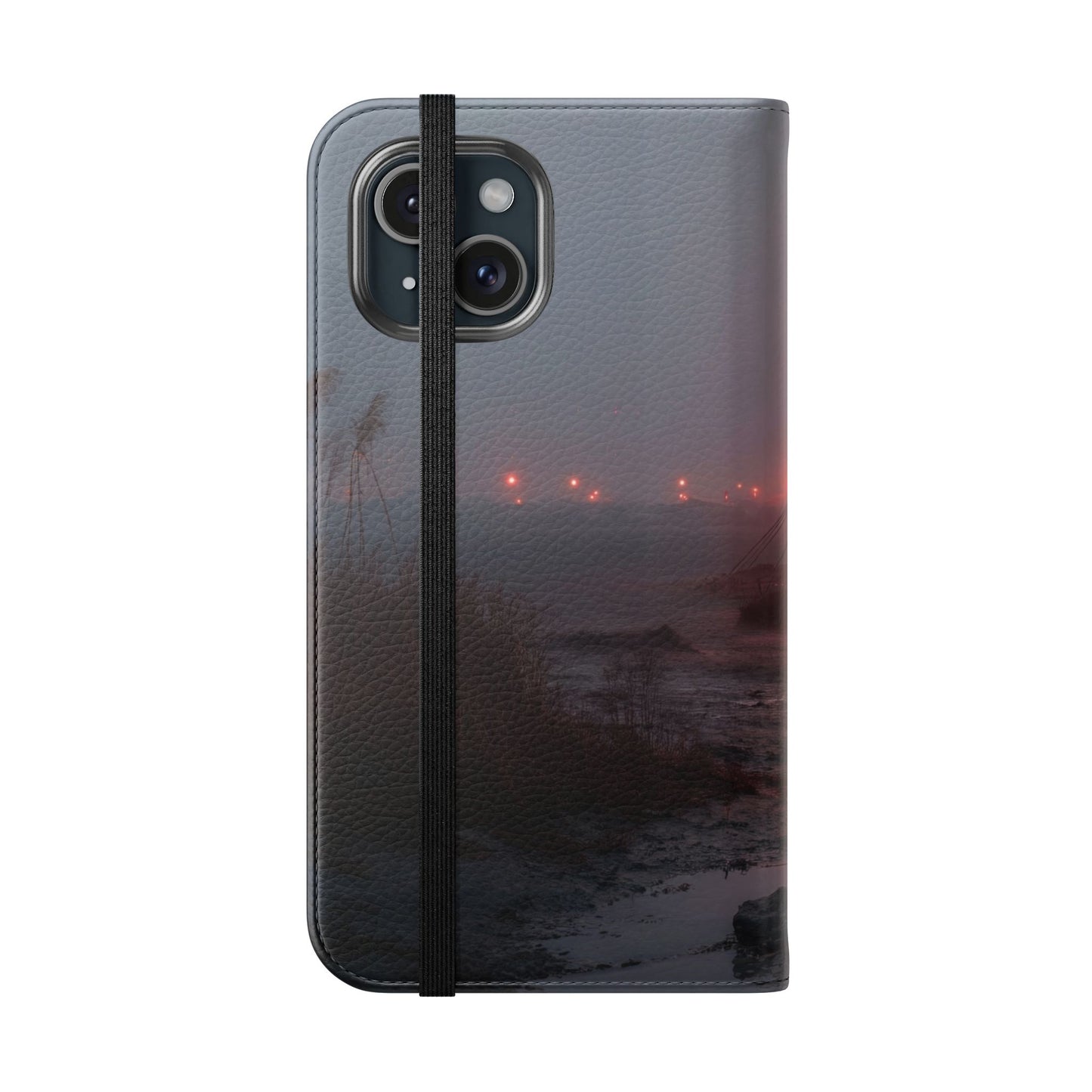 Crimson Circus Tent Flip Cases – Misty Coastside Lantern Scene