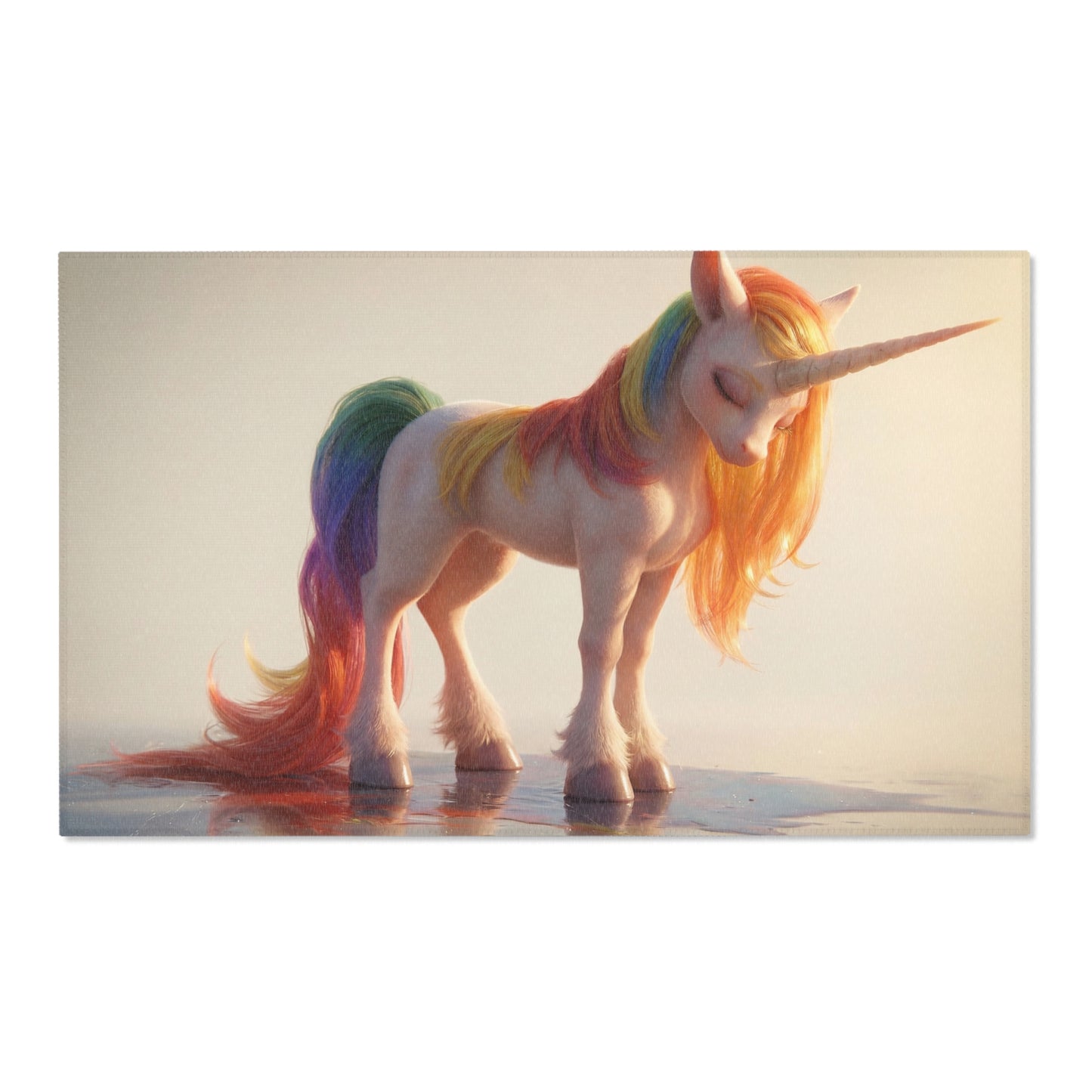 Rainbow Mane Unicorn Area Rug – Sunset Dreamer’s Gentle Stroll