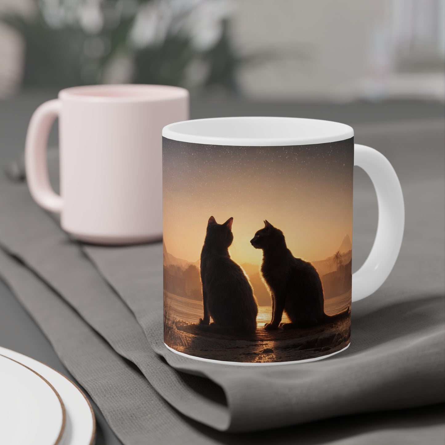 Star-Seeking Cats Ceramic Mugs (11oz\15oz\20oz) – Nile Twilight Guardians
