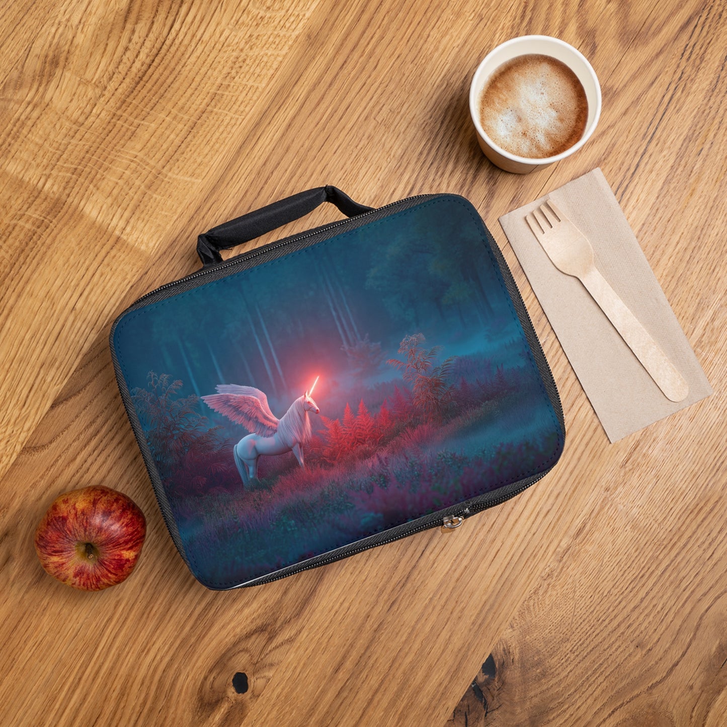 Winged Unicorn in Twilight Meadow Lunch Bag – A Beam of Ethereal Light