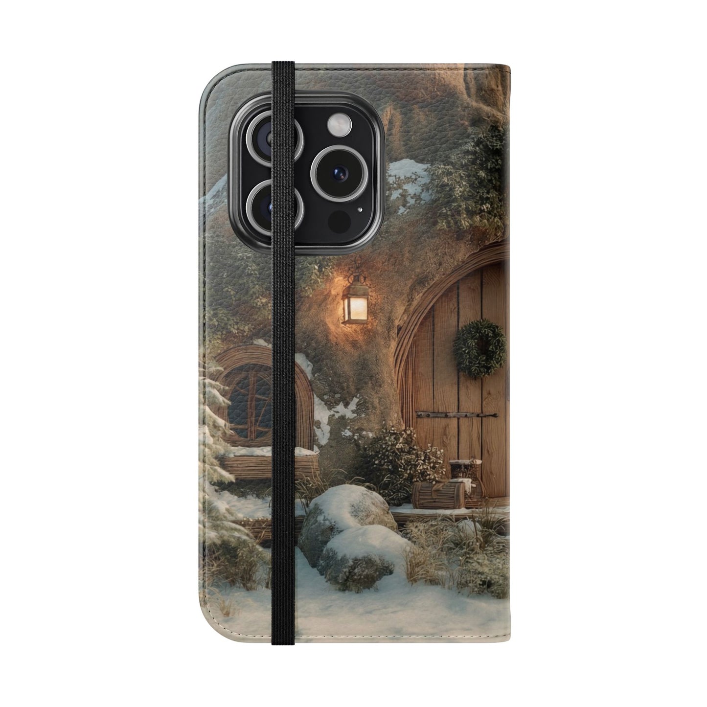 Hobbit Hole Flip Cases – Cozy Winter Doorway Scene