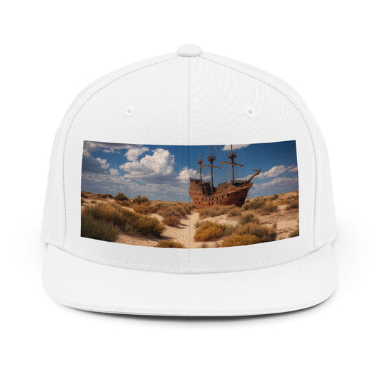 Desert Drednought Unisex Snapback Hat – Weathered Galleon Sandscape