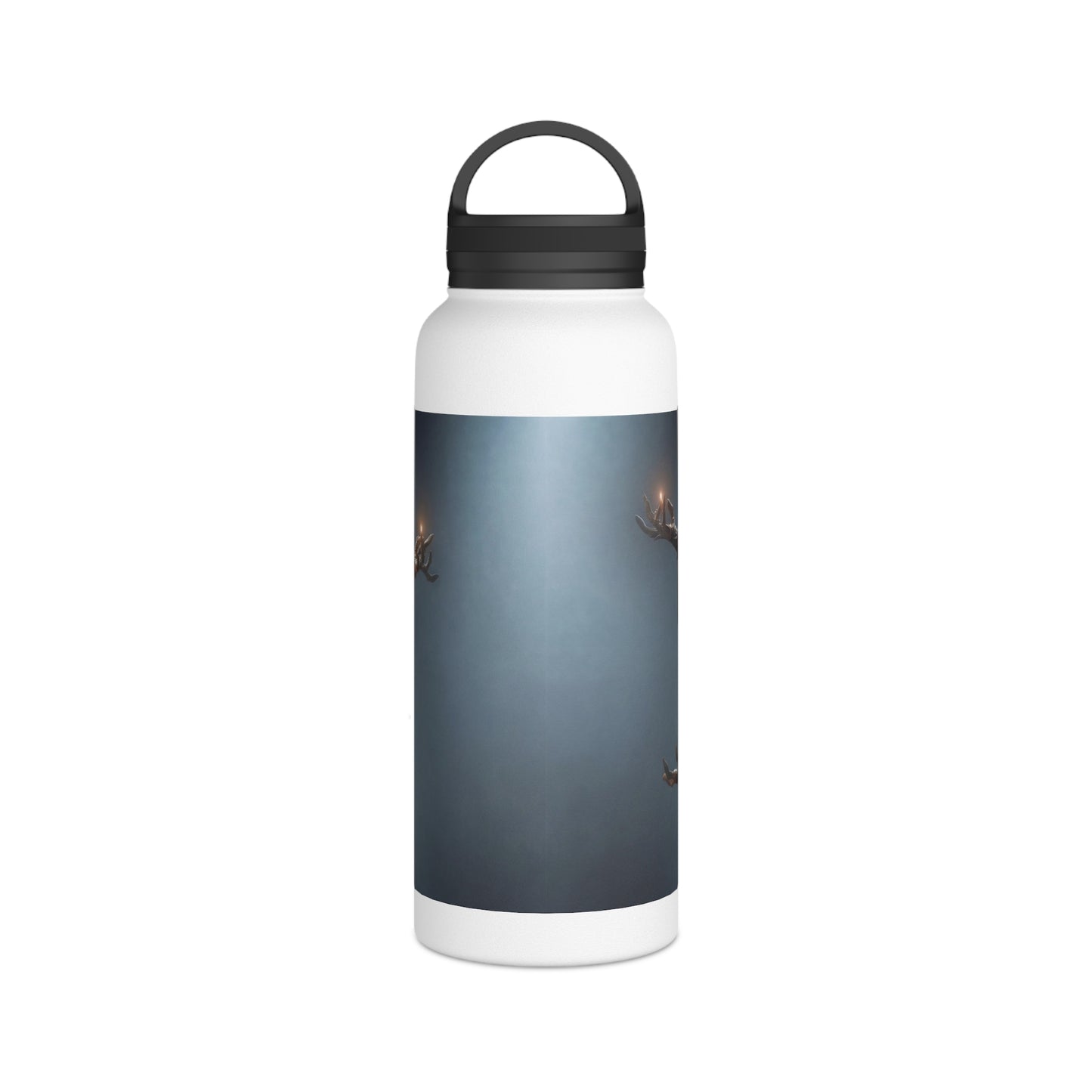 Forest Guardian Meditator Stainless Steel Water Bottle, Handle Lid – Twilight Grove Serenity