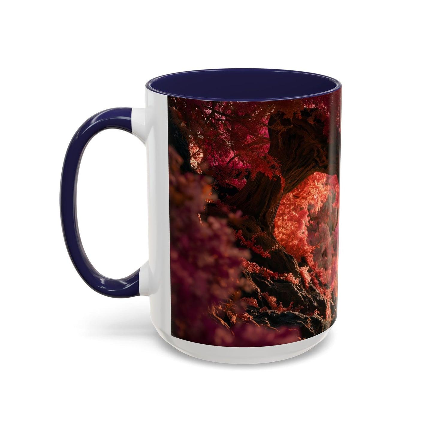 Crimson Heart Grove Accent Coffee Mug (11, 15oz) – Twisted Canopy Romance Scene